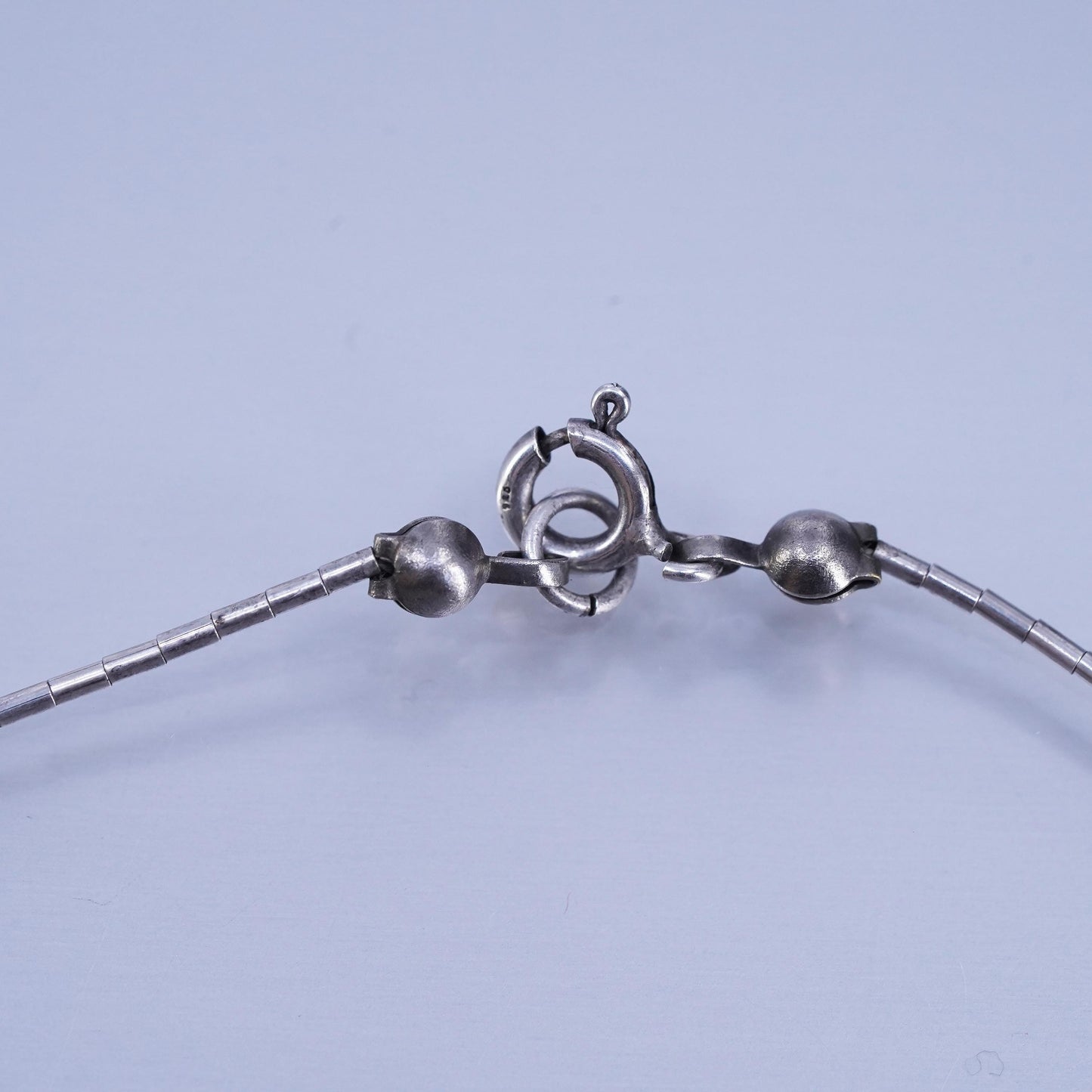 16”, Native American Sterling 925 liquid silver necklace with Jasper pendant
