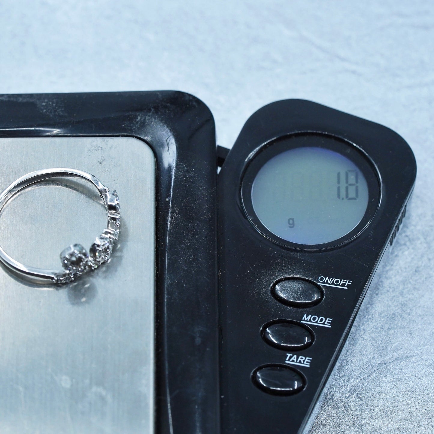 Size 8, southwestern Sterling 925 silver wedding ring, band with “love” and cz