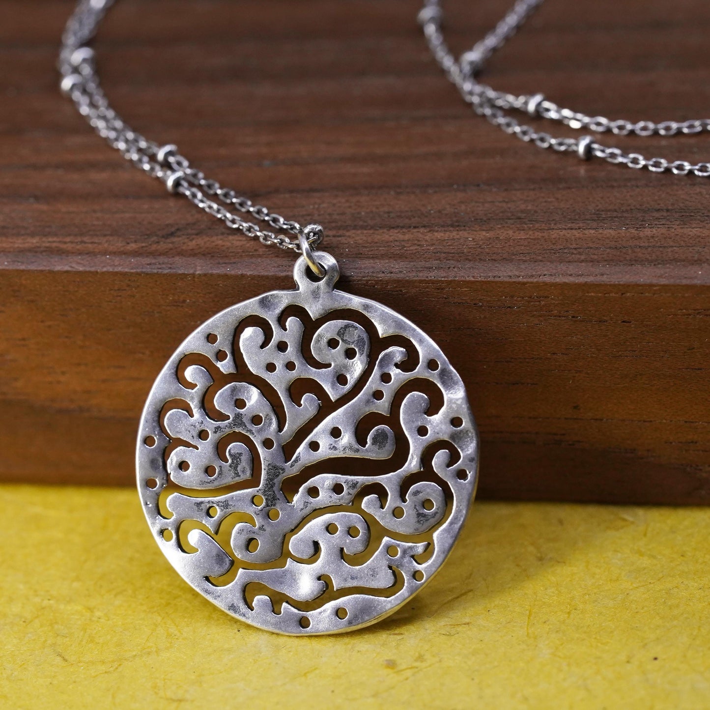 18” Silpada Sterling Silver Cut Above Filigree Pendant Necklace N2328 Retired