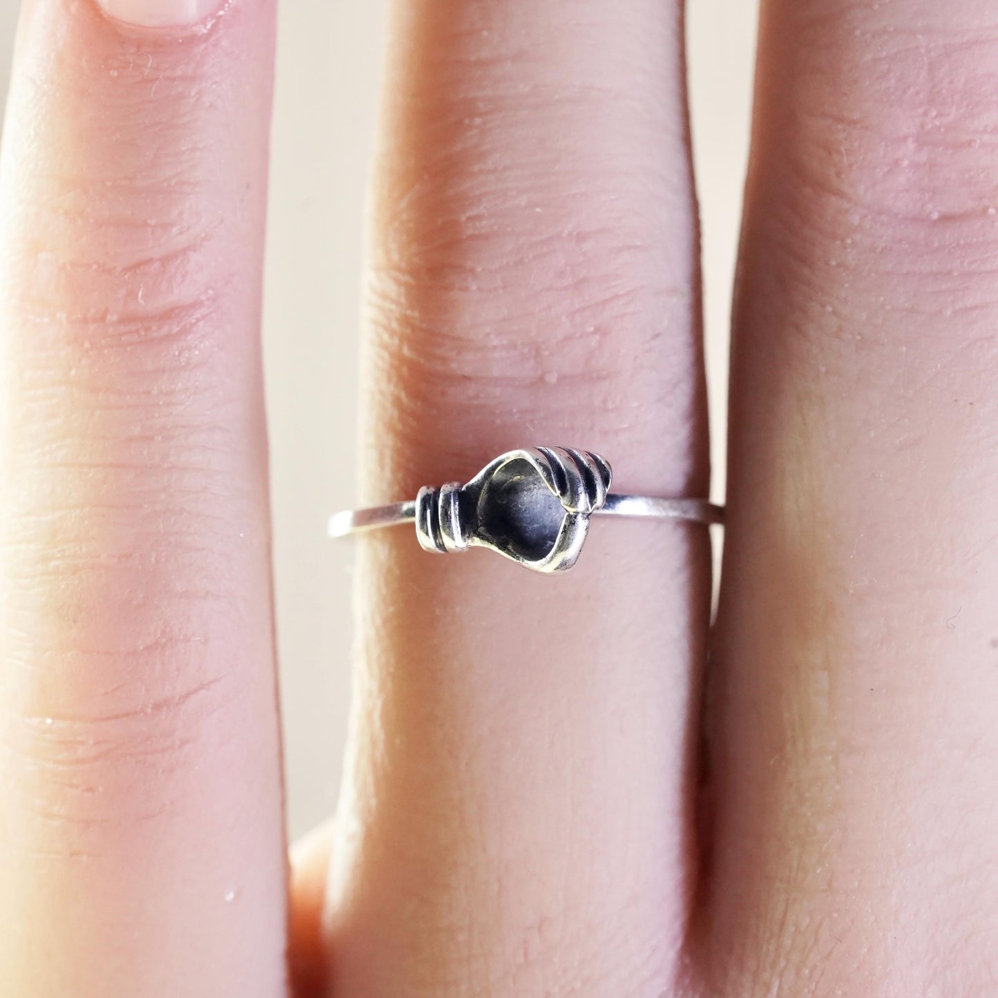 Size 6.25, vintage Sterling silver handmade ring, 925 hand stackable band