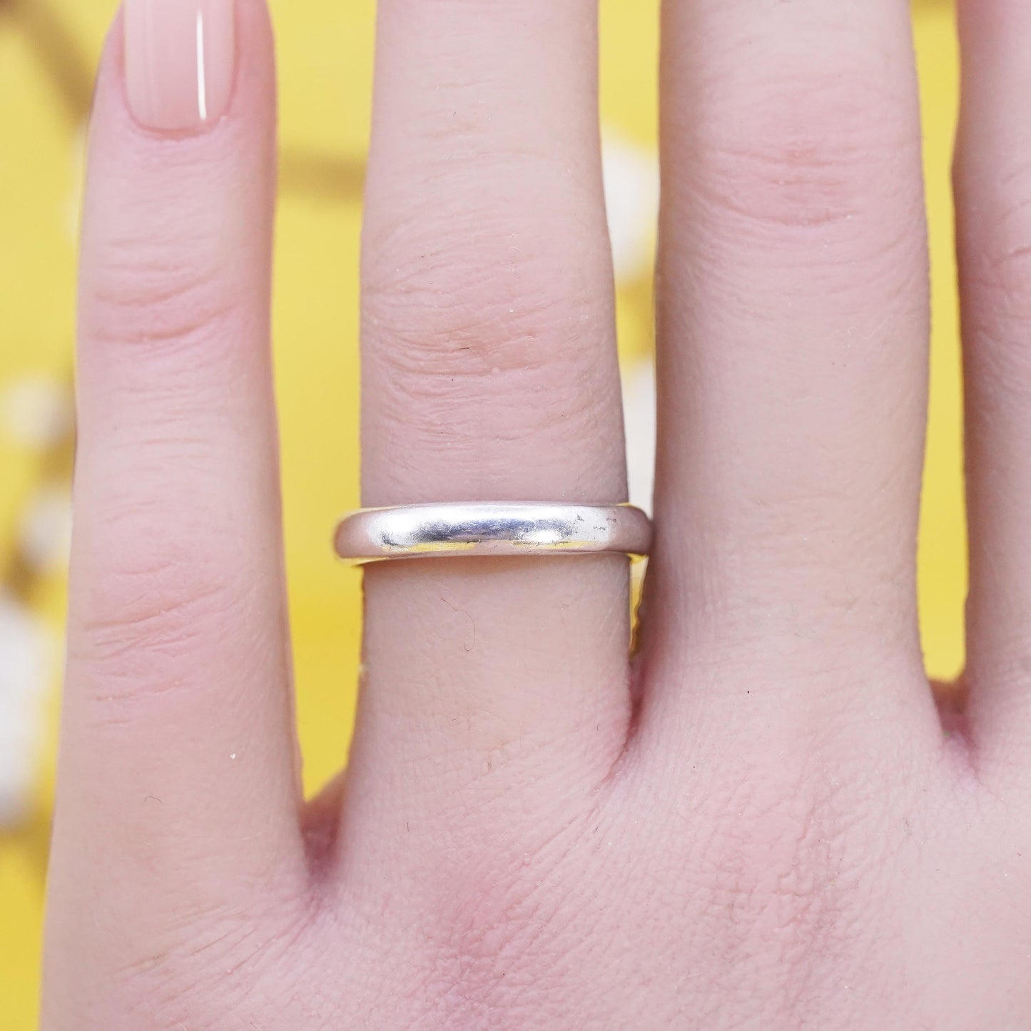 Size 8, vintage rage sterling silver handmade ring, 925 wedding band