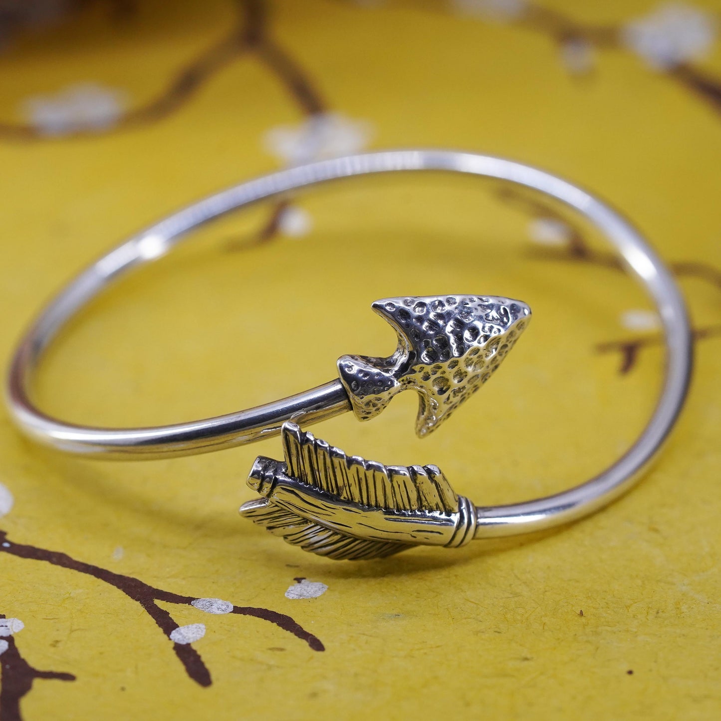 8”, southwestern Carolyn pollack Sterling silver arrow wrap bracelet, 925 cuff