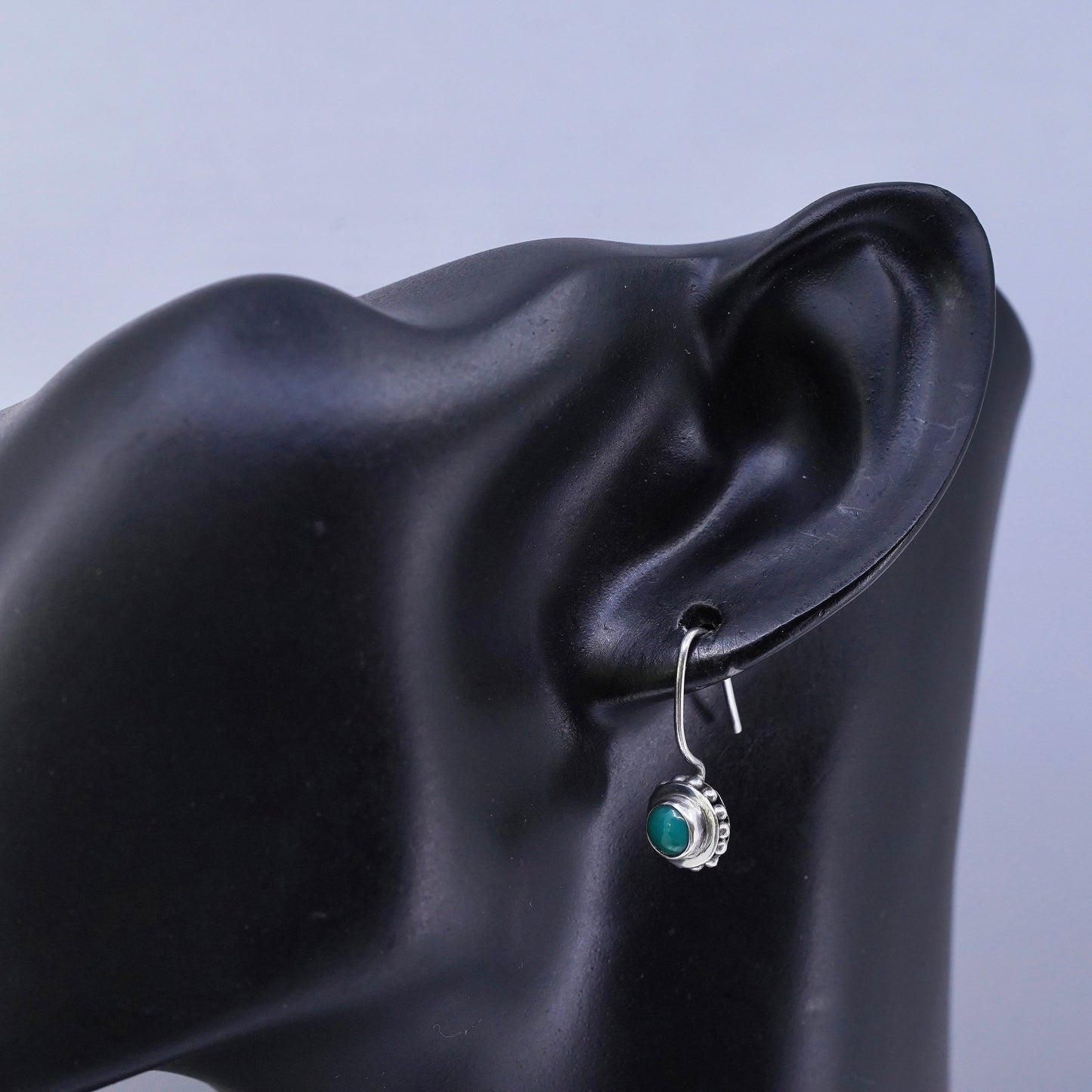 Vintage Sterling 925 silver handmade earrings with turquoise
