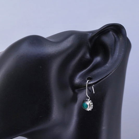 Vintage Sterling 925 silver handmade earrings with turquoise