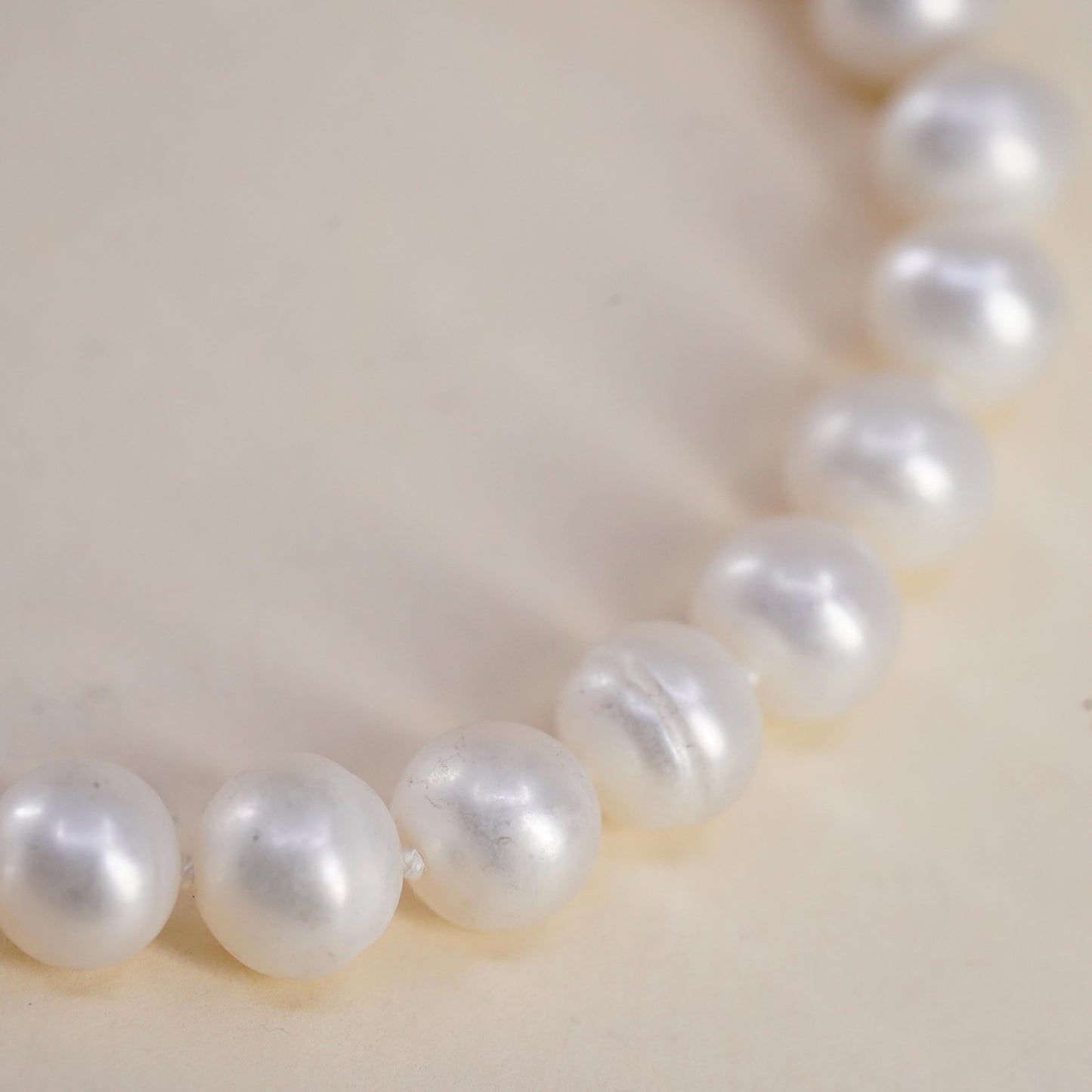 7” 7mm-9mm, Vintage handmade bracelet, freshwater pearl with 925 silver clasp