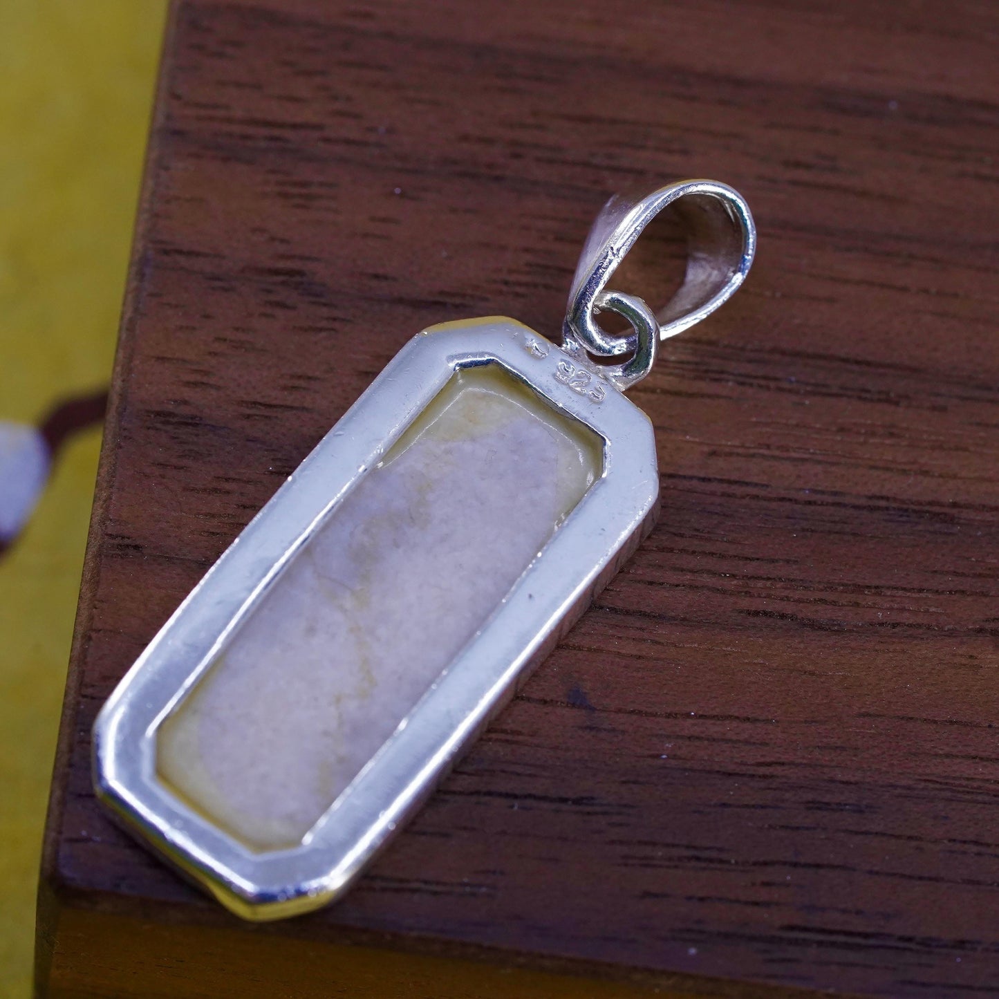 Vintage Sterling silver handmade pendant with howlite inlay