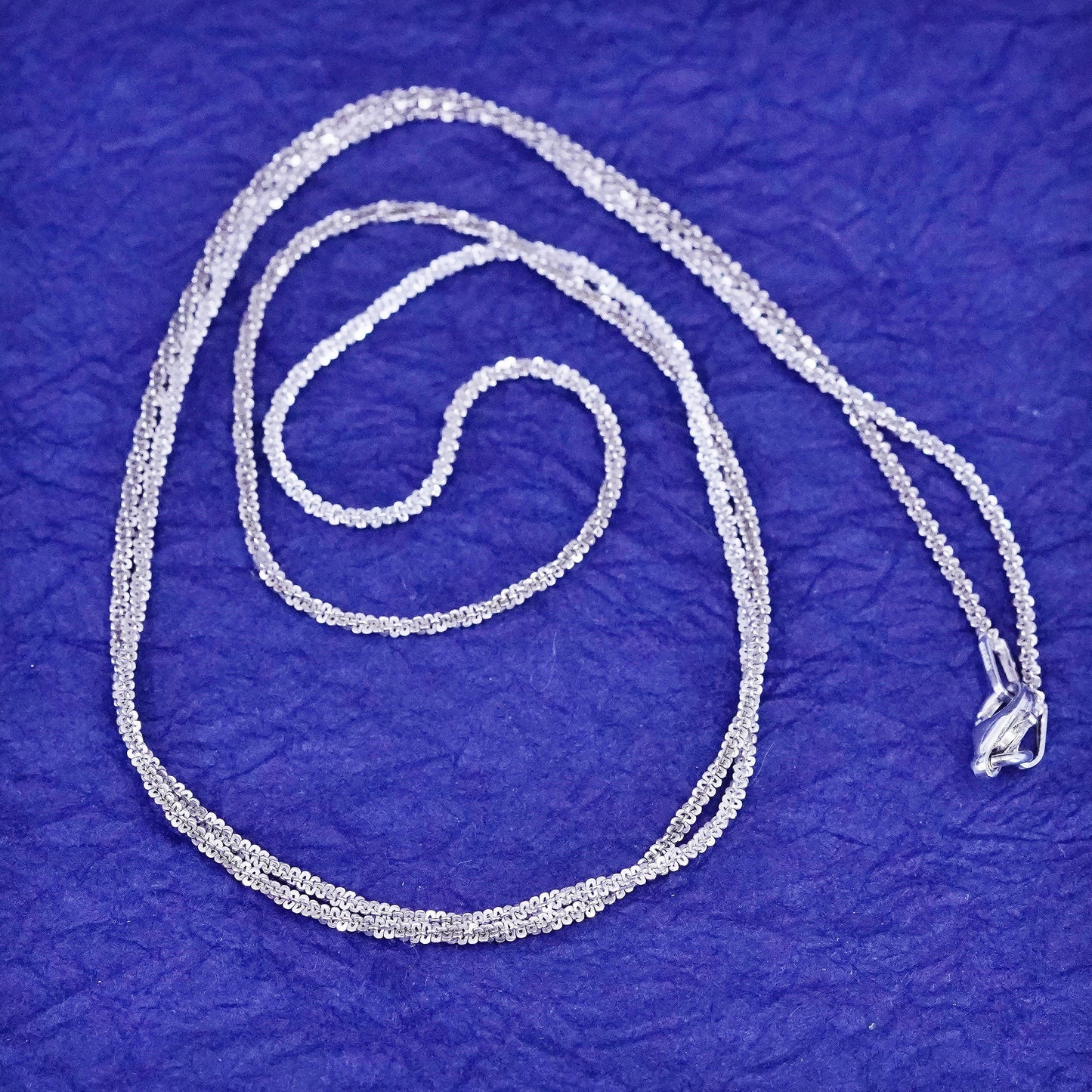 24”, 1mm, vintage Sterling silver handmade necklace, 925 twisted chain