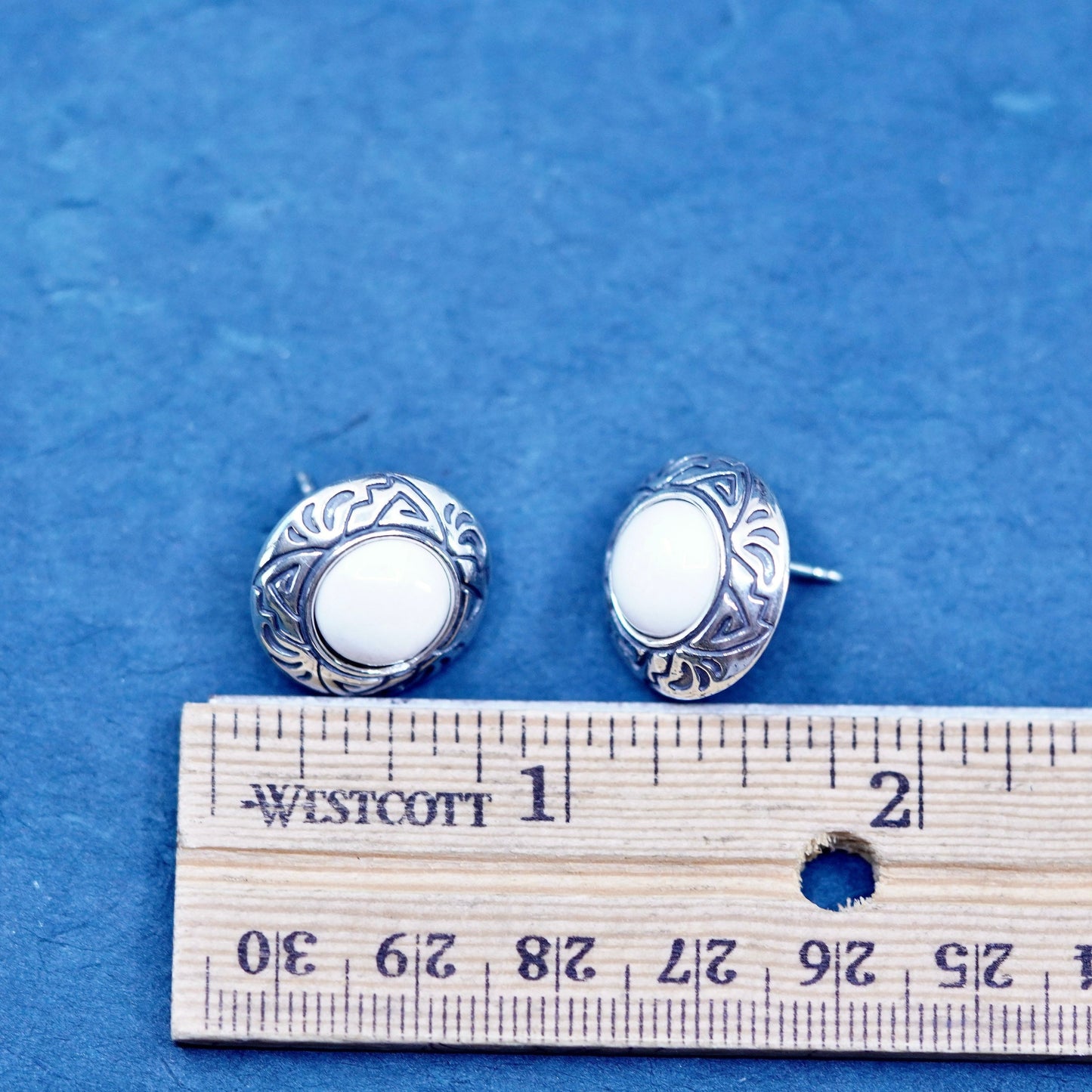 Relios Carolyn pollack Sterling Silver handmade Earrings 925 studs with howlite