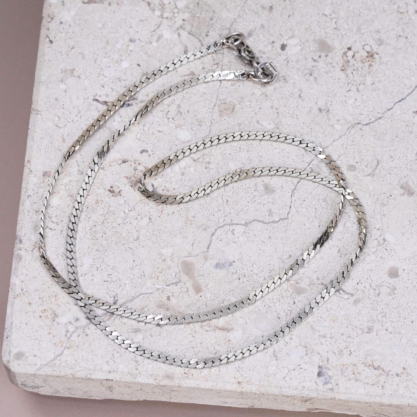 15” 2mm, vermeil gold over Sterling silver handmade necklace, 925 curb chain