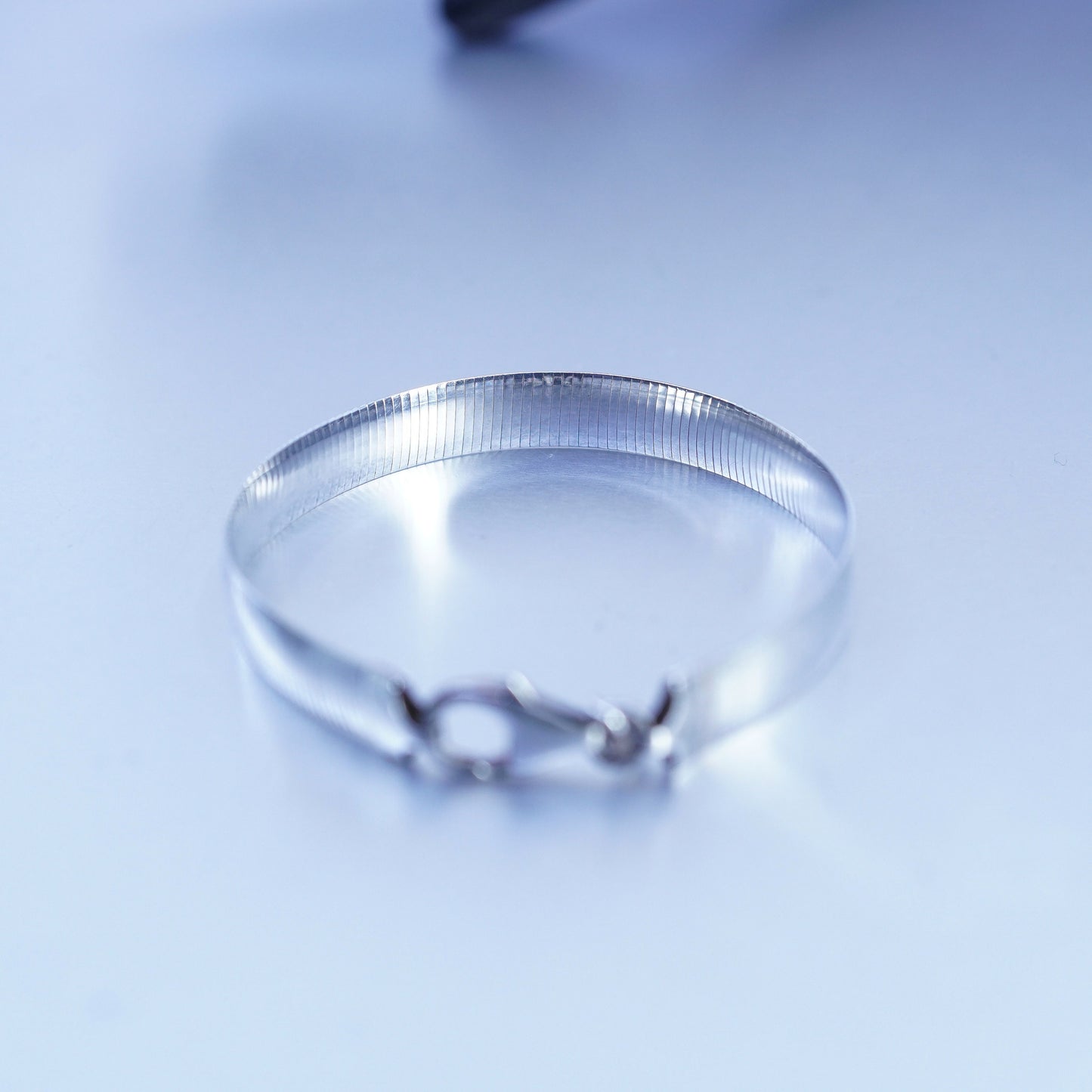 6.5” 10mm, Vintage Italy Sterling 925 silver herringbone bracelet