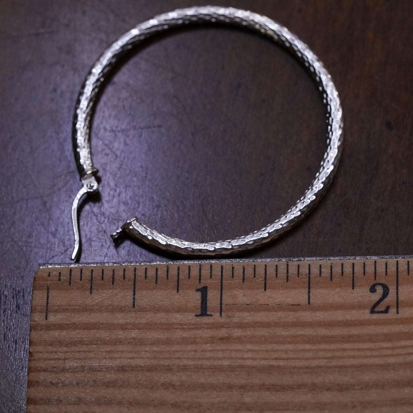 1.5", Vintage sterling 925 silver loop single earring, fashion primitive hoop