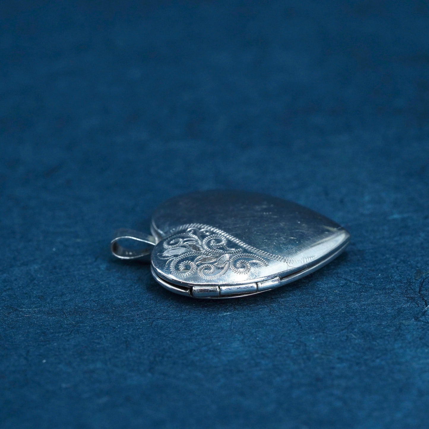 Vintage Sterling silver handmade pendant, 925 heart photo locket