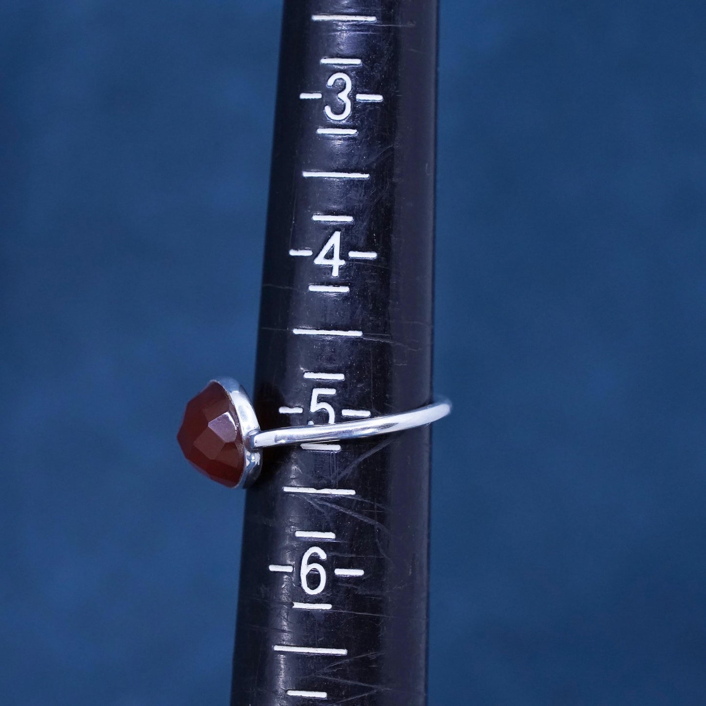 Size 5, vintage Sterling Silver 925 Red Carnelian handmade Ring