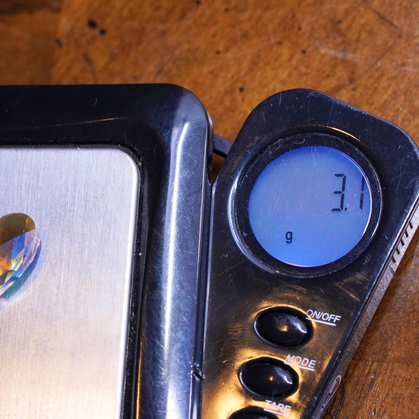 Vintage sterling 925 silver handmade earrings with teardrop rainbow crystal