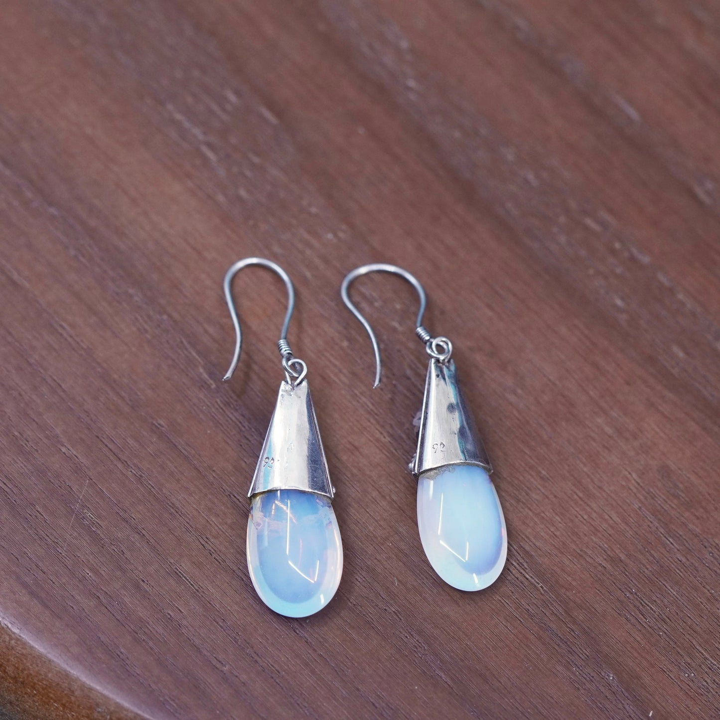 Sterling 925 silver handmade earrings with teardrop moonstone amethyst