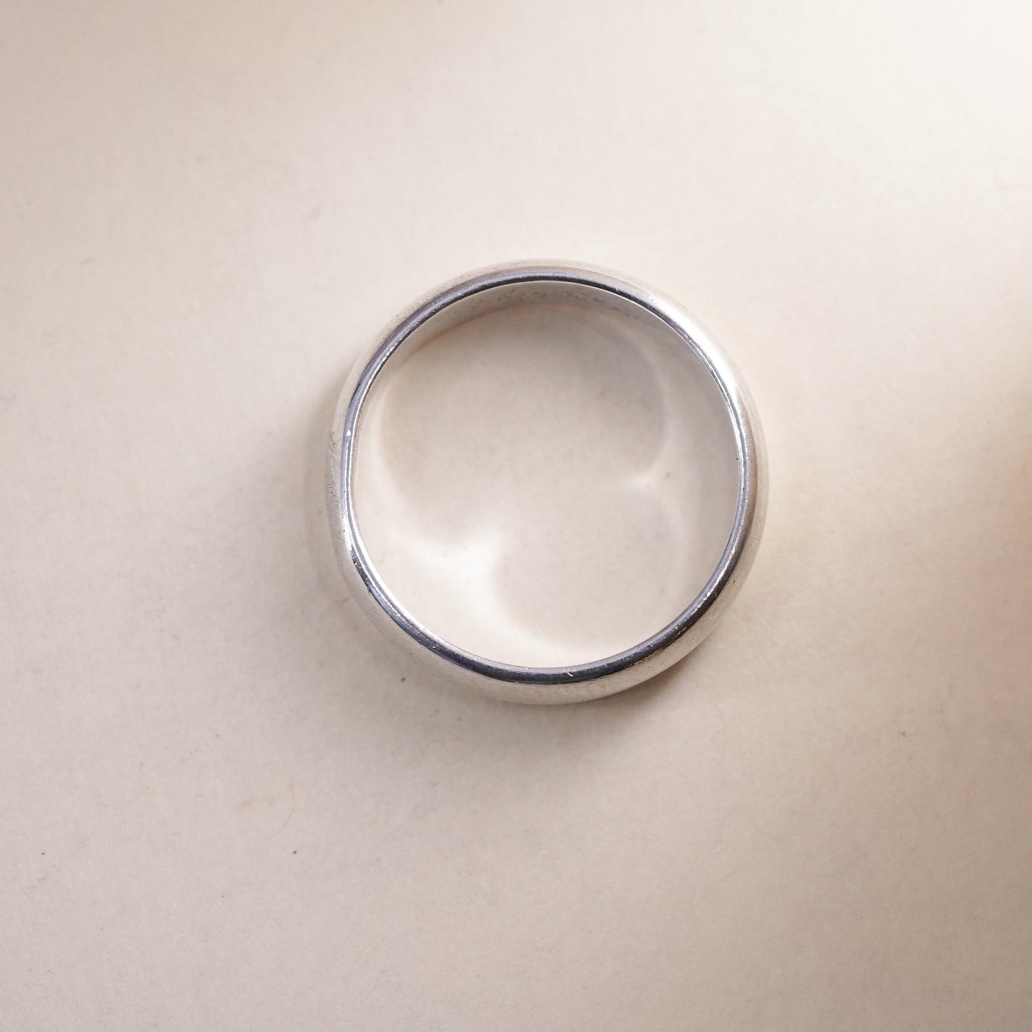 Size 7, Vintage sterling silver handmade ring, 925 silver band, wedding band