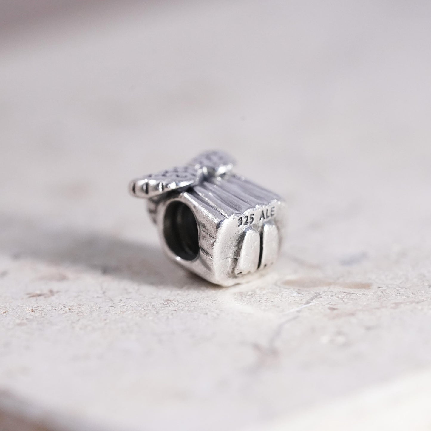 Vintage ALE sterling sterling silver handmade pendant, 925 angel bead charm