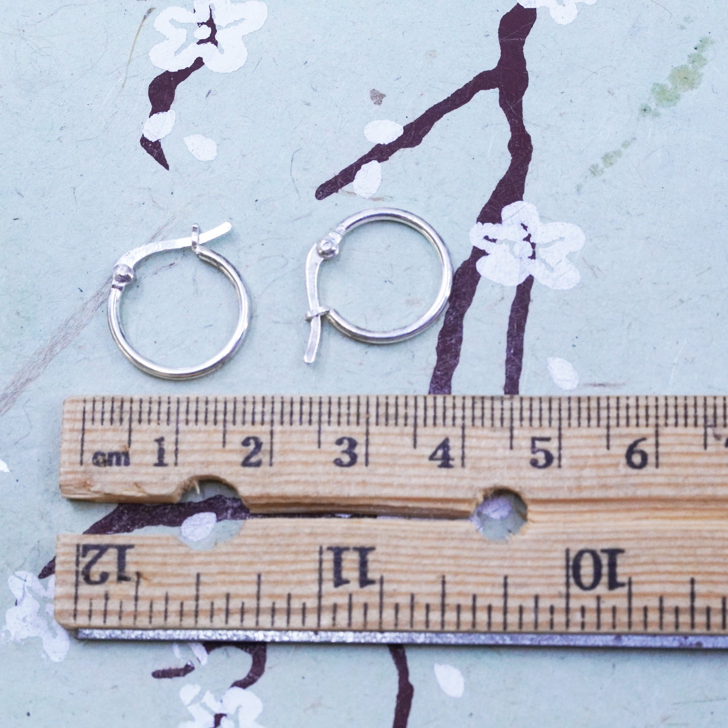0.75”, sterling 925 silver loop earrings, fashion minimalist primitive hoops