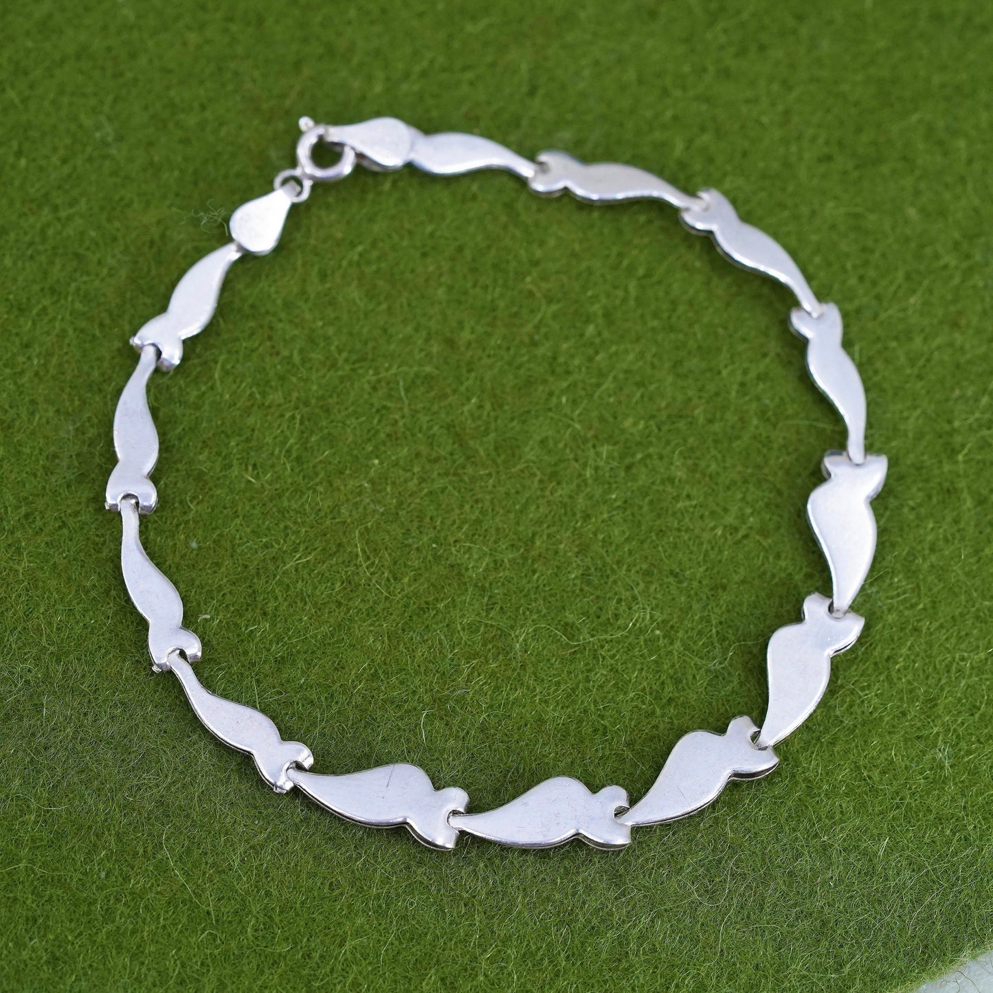 7.5", vintage Italy Sterling silver chain, 925 tennis bracelet