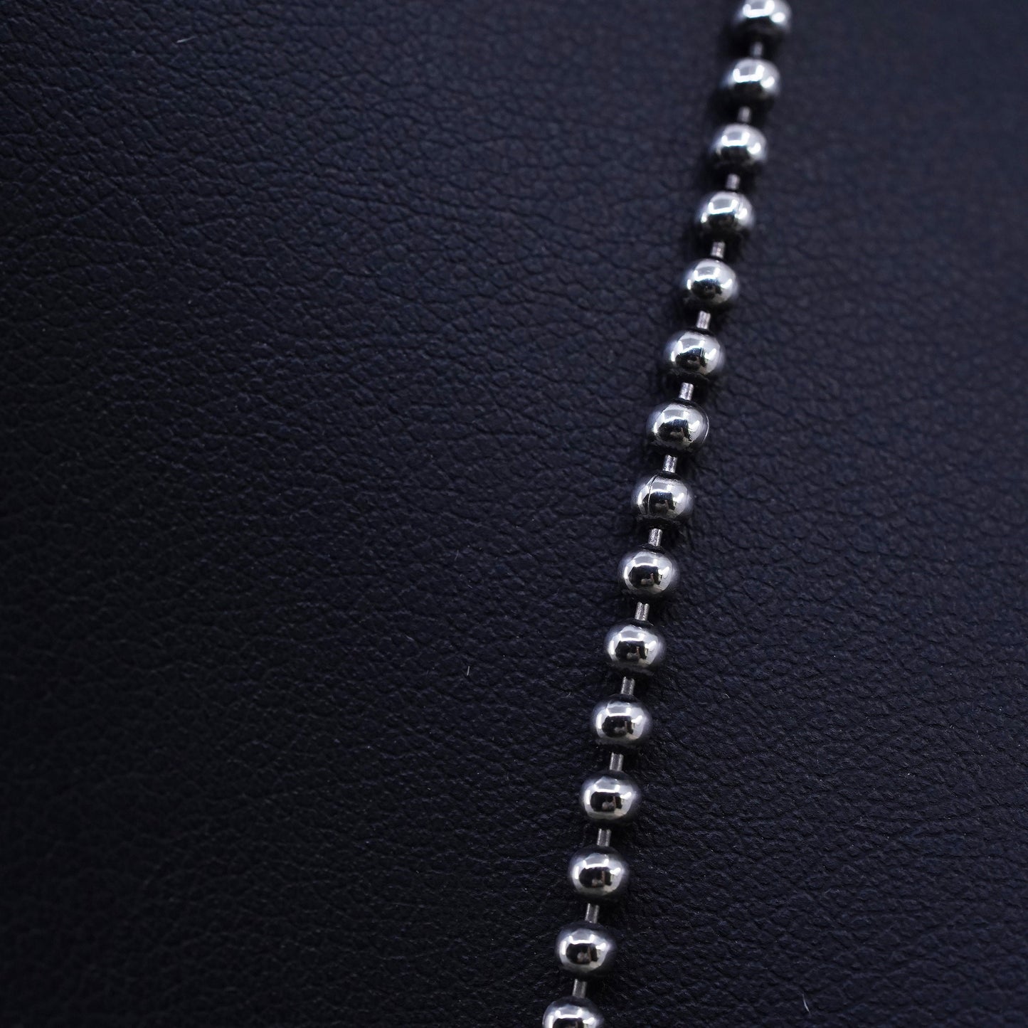 34" sterling silver Italy 925 silver bead chain, extra long sweater necklace