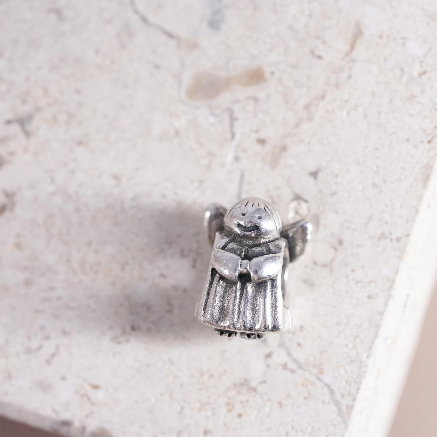 Vintage ALE sterling sterling silver handmade pendant, 925 angel bead charm