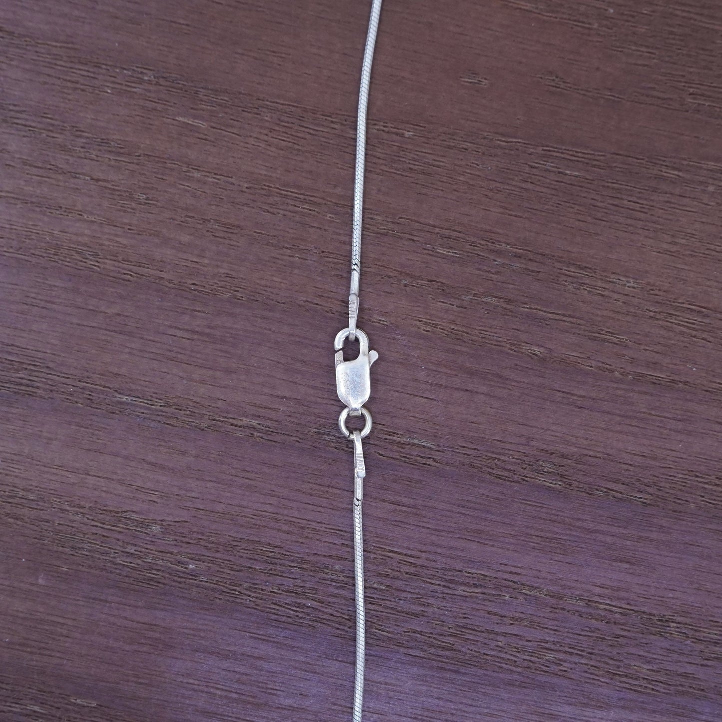 18”, 1mm, vintage sterling silver snake chain, Italy 925 silver necklace