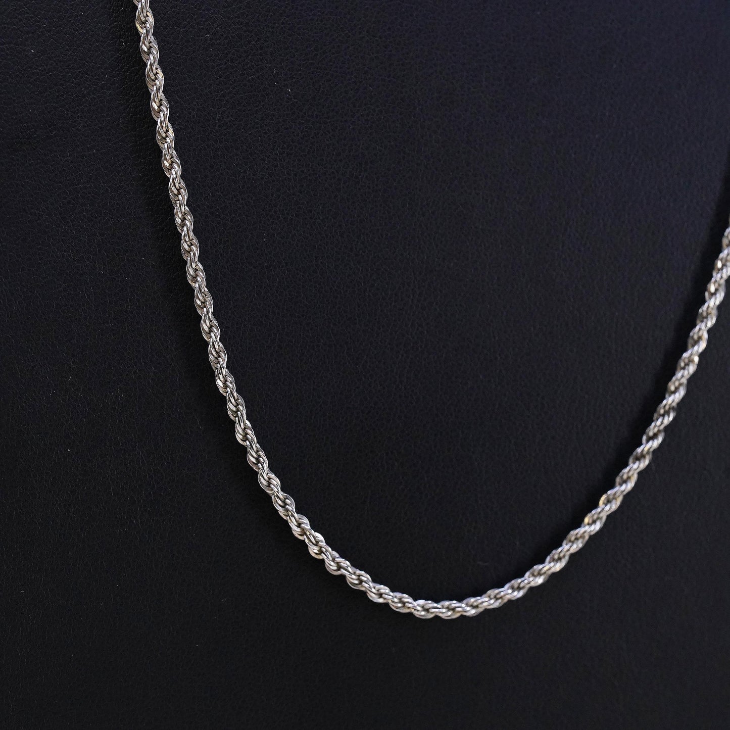 24",, VTG Danecraft USA Sterling silver necklace, 925 Diamond cut rope chain