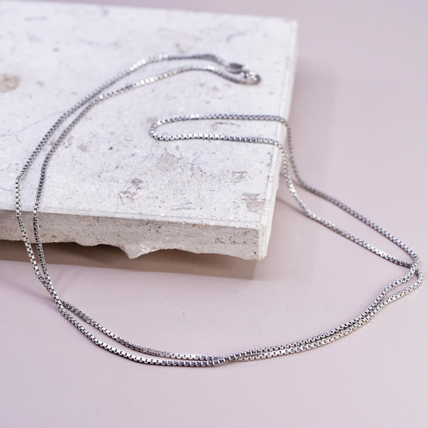 30”, 1.6mm, vintage Sterling silver handmade necklace, 925 box chain