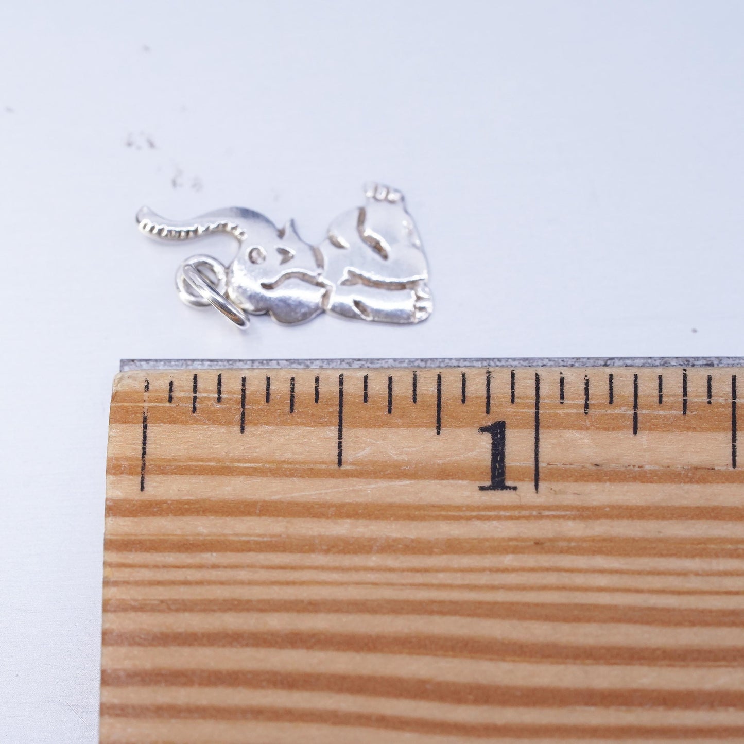 vintage Sterling silver handmade charm, 925 elephant pendant