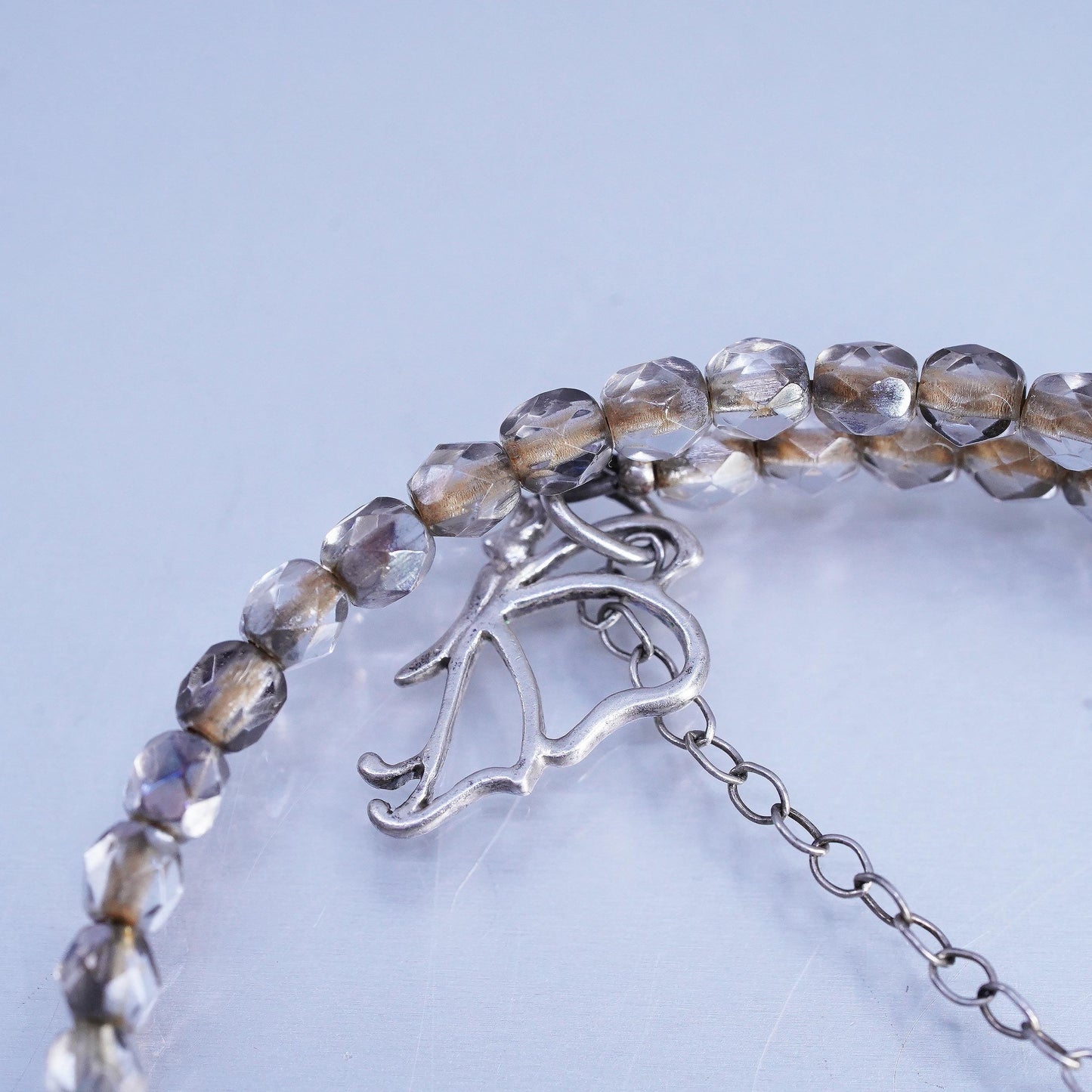 7.25" Crystal 925 Sterling Silver Donna Dressler Wrap Bracelet Bangle butterfly