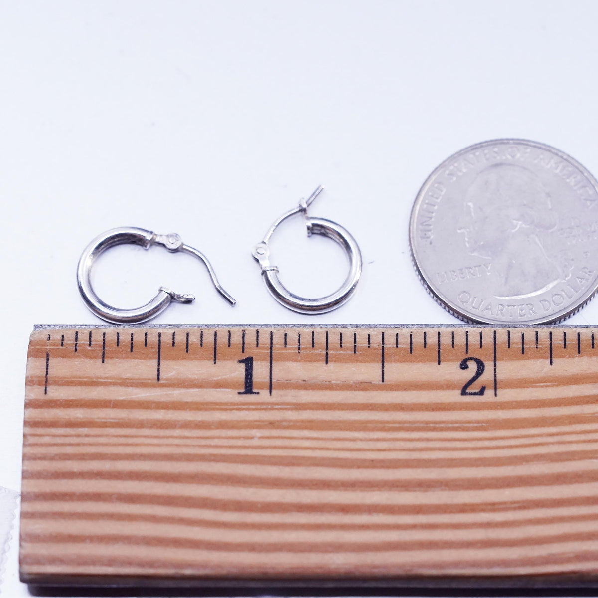 0.5", vintage Sterling silver handmade earrings, 925 hoops