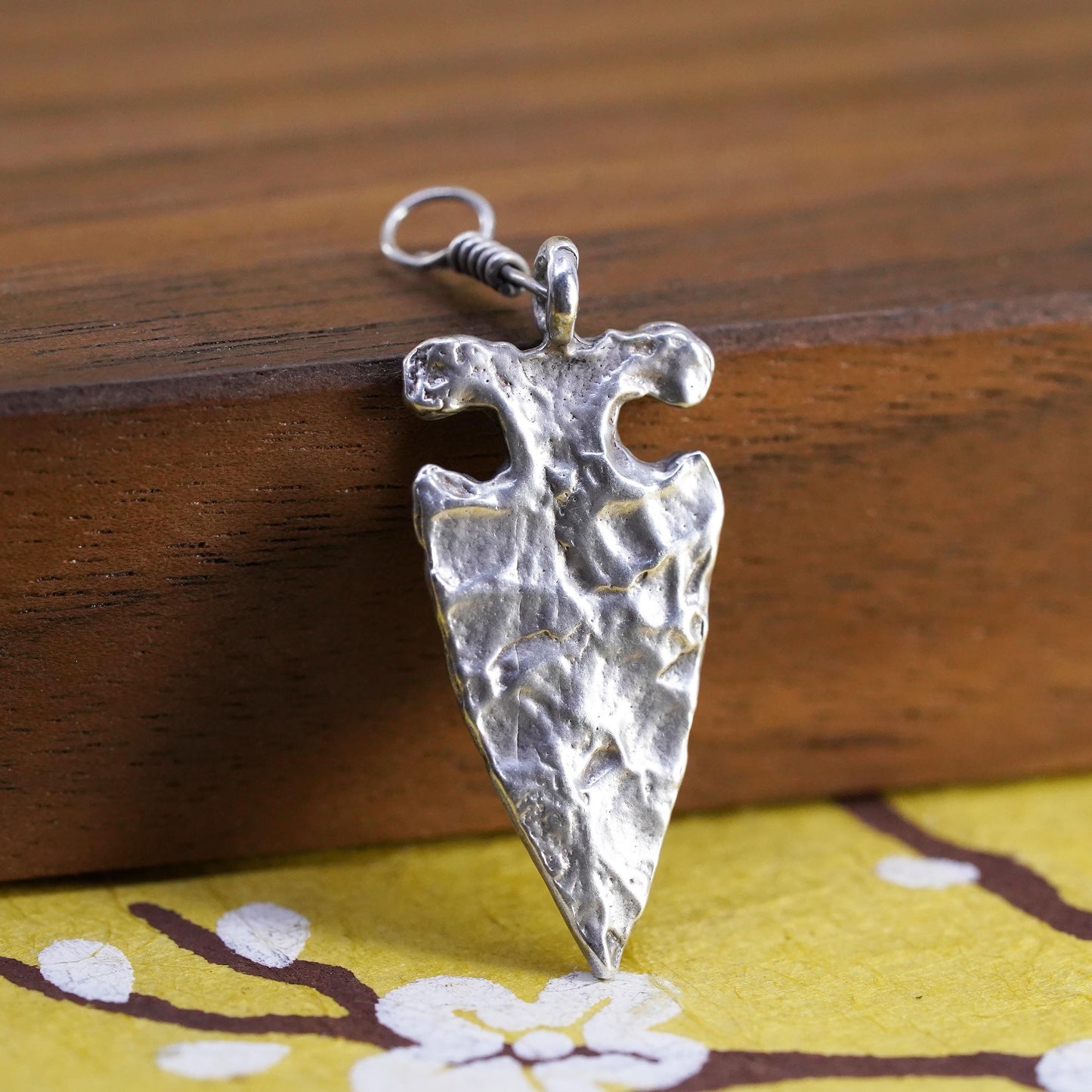 Vintage southwestern Sterling silver handmade pendant, 925 hammered arrow charm