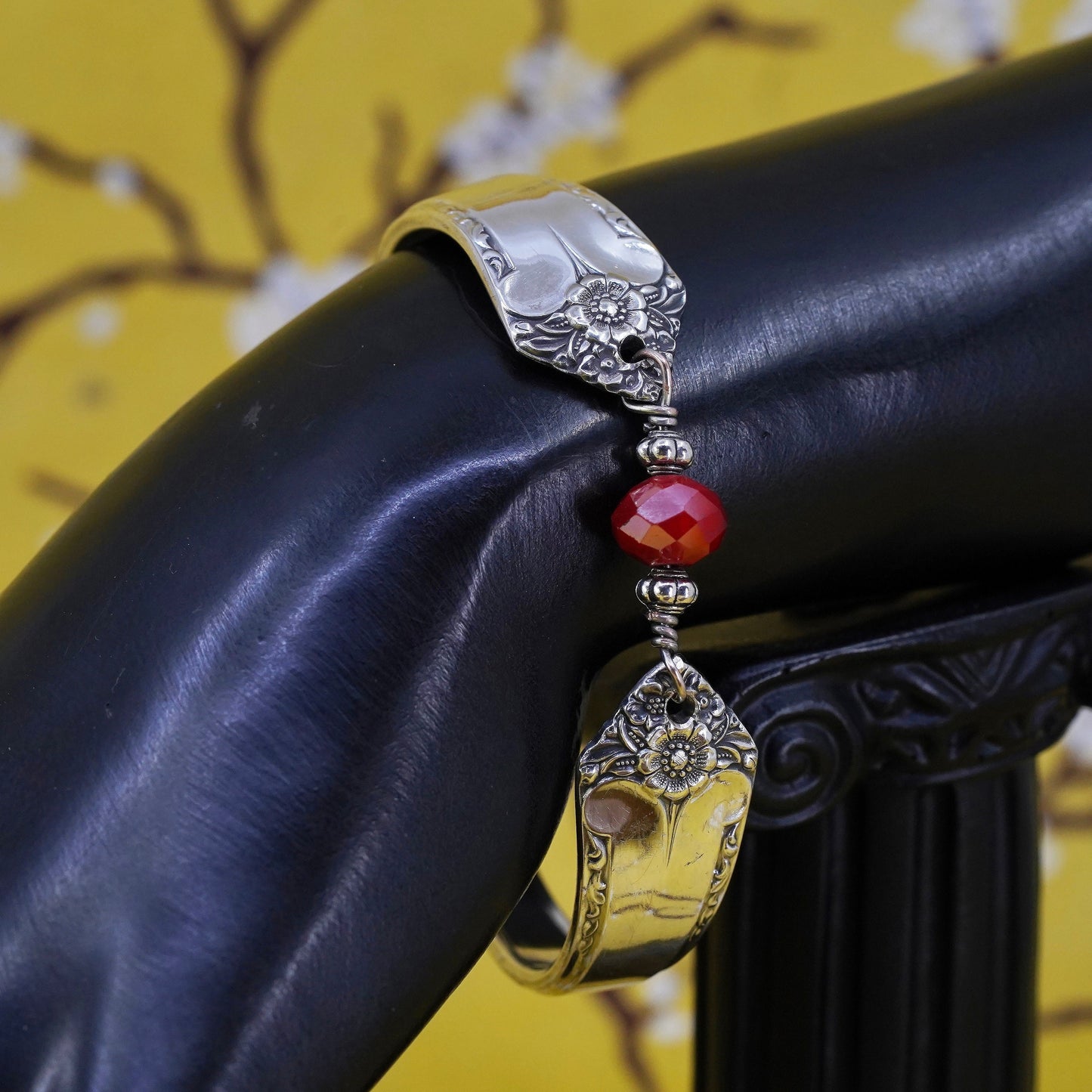 6.5”, Vintage Sterling silver spoon bracelet, 925 Silver Handmade bangle