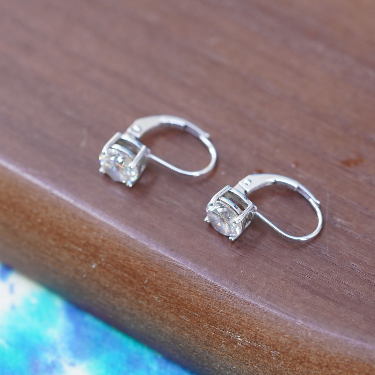 vintage Sterling 925 silver earrings with cz