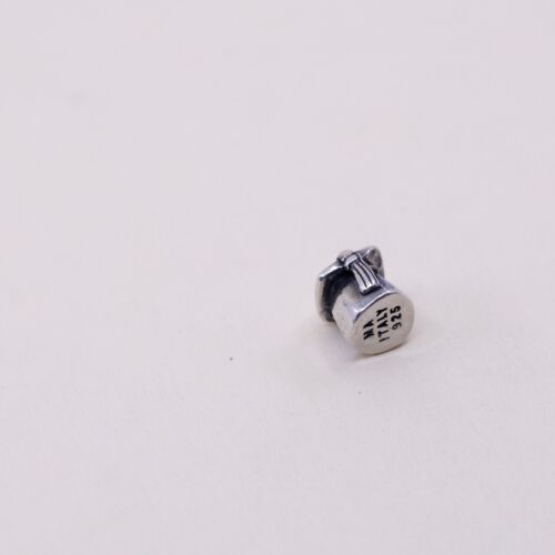 vtg sterling silver graduation pendant, 925 silver cap bead charm W/ Cz