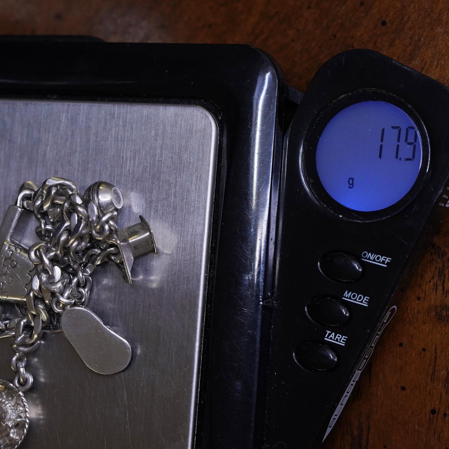 5”, Mexico Sterling Silver 925 Sombrero Mayan calendar sandal Charm Bracelet