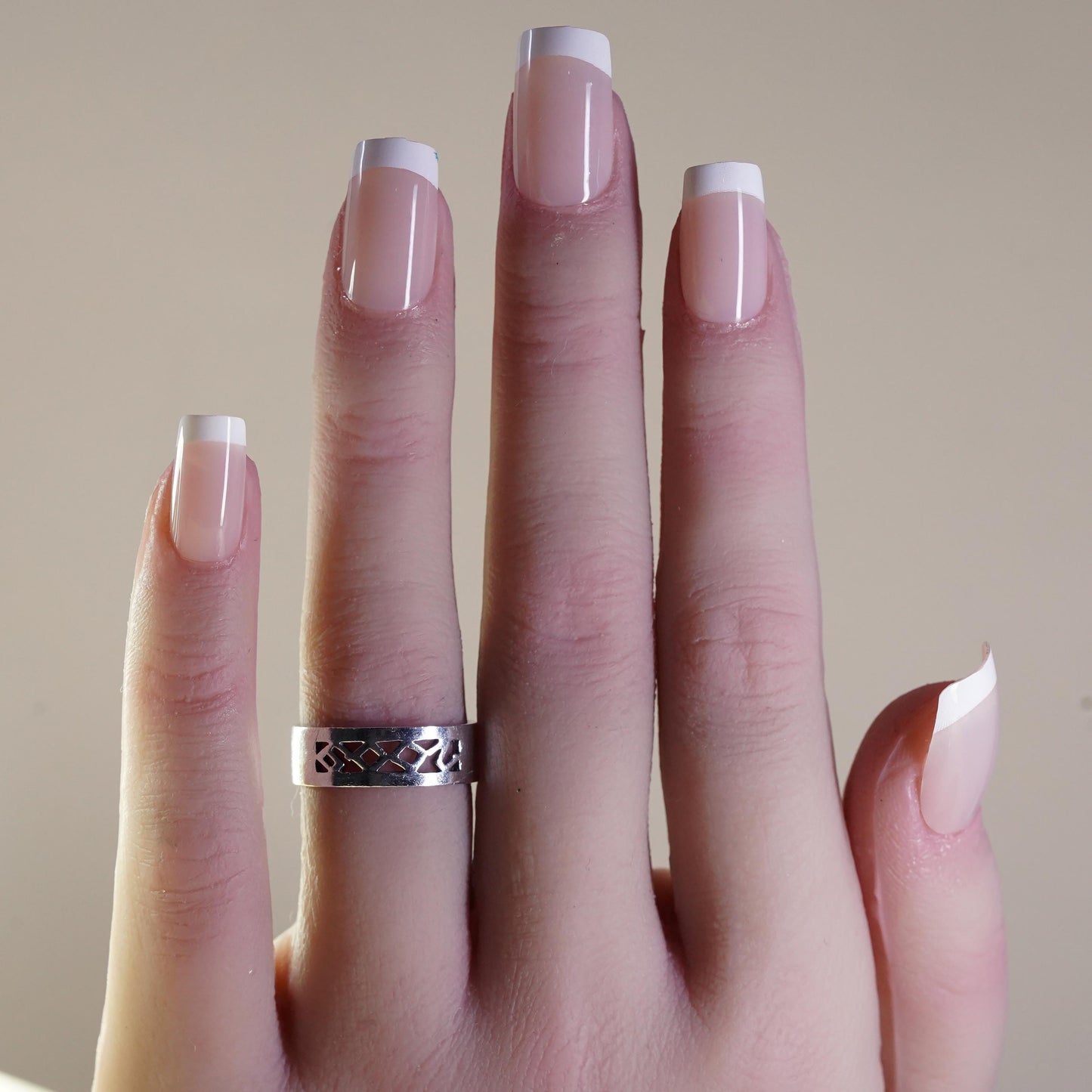 Size 6, vintage Sterling 925 silver handmade cutout ring band