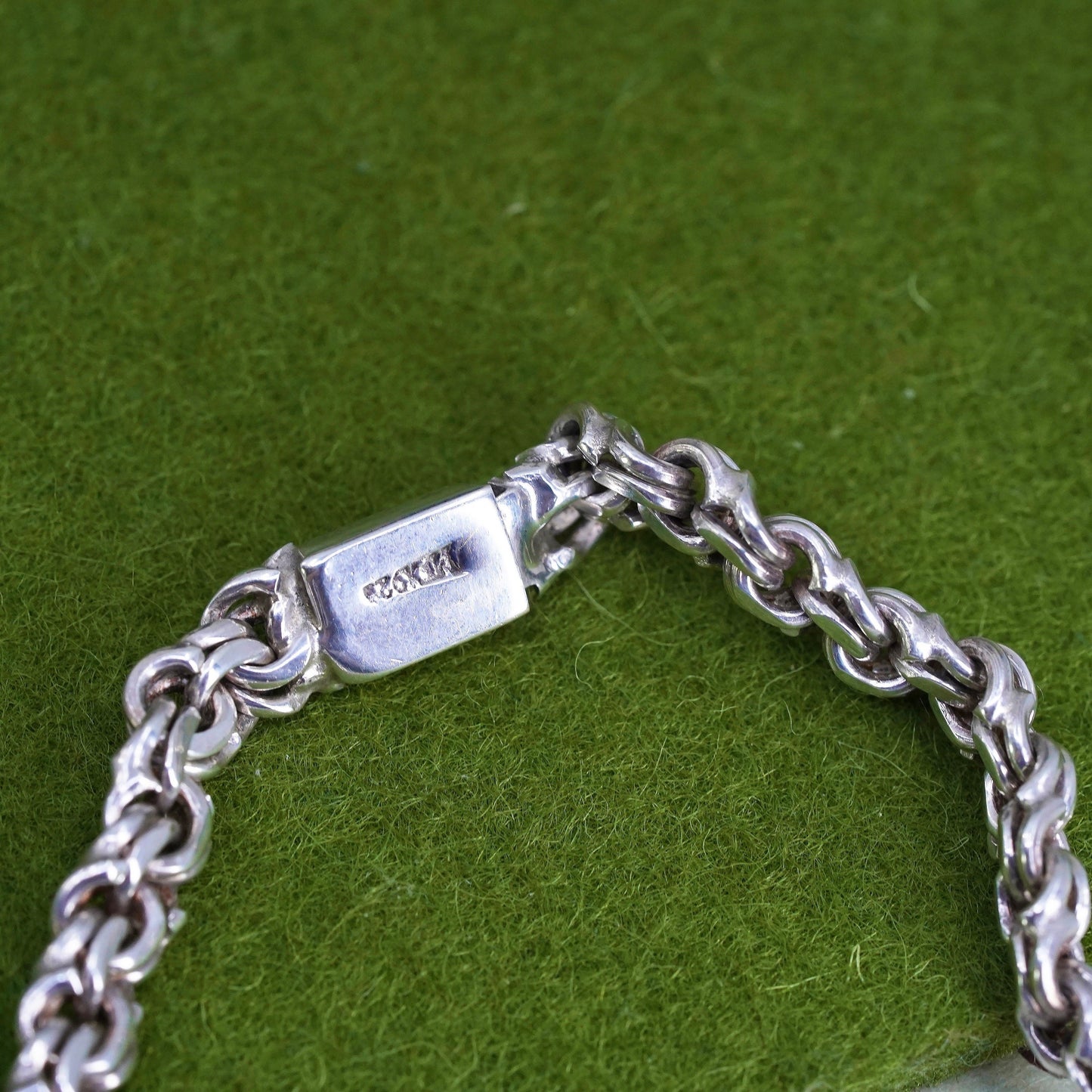 6” 6mm, Vintage Sterling silver handmade bracelet, 925 double curb chain
