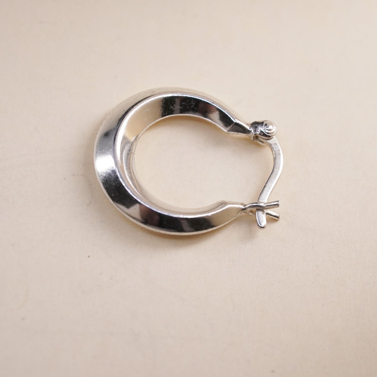 0.5", Vintage sterling silver single earring, fashion minimalist primitive hoop