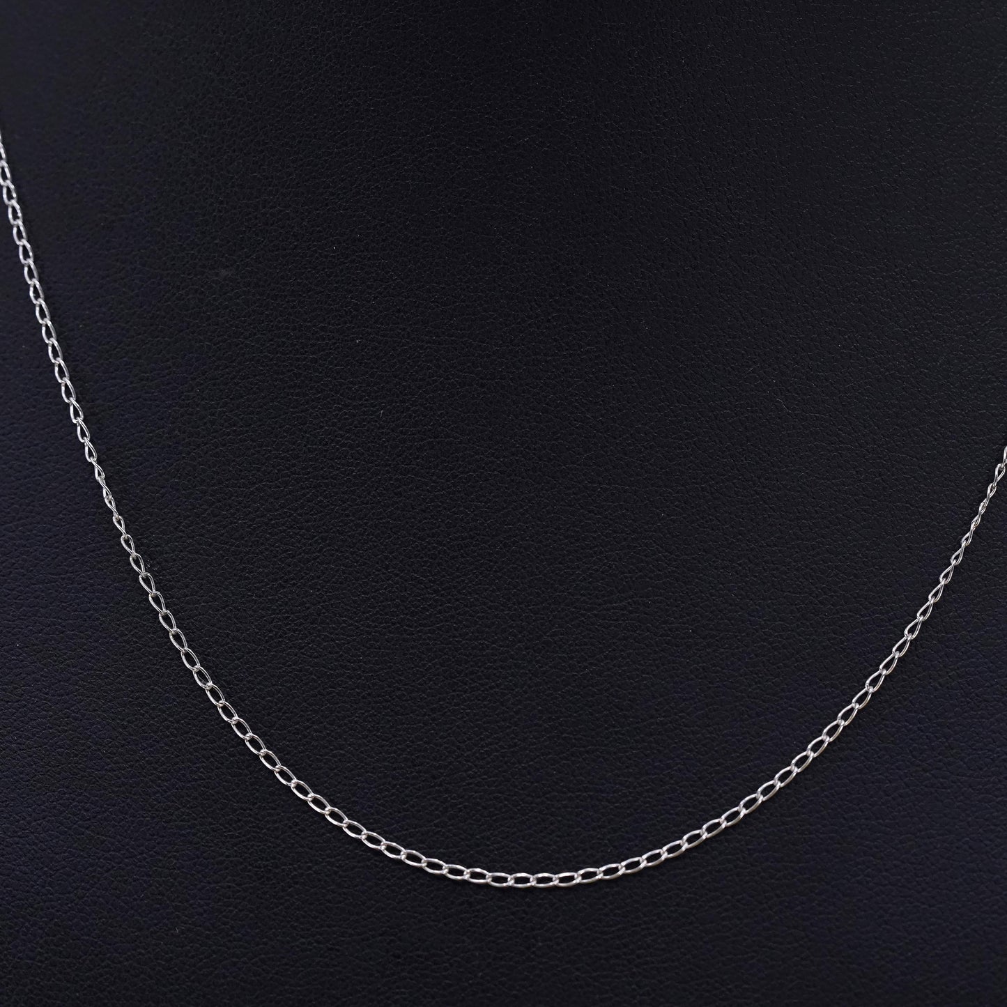 18" 1mm, vintage Sterling silver necklace, Italian 925 curb chain