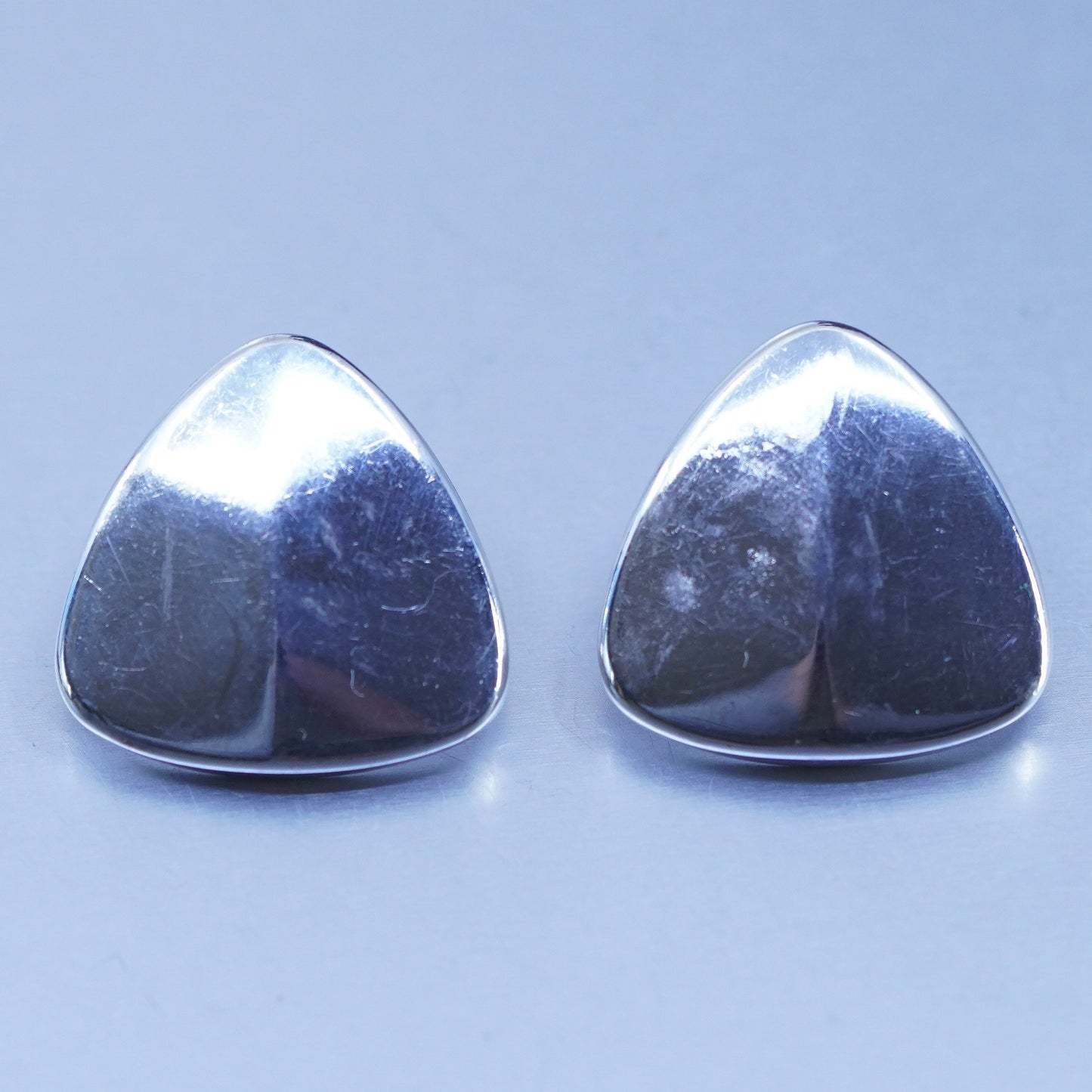 Native American Richard Begay Sterling 925 silver ribbed earrings, studs
