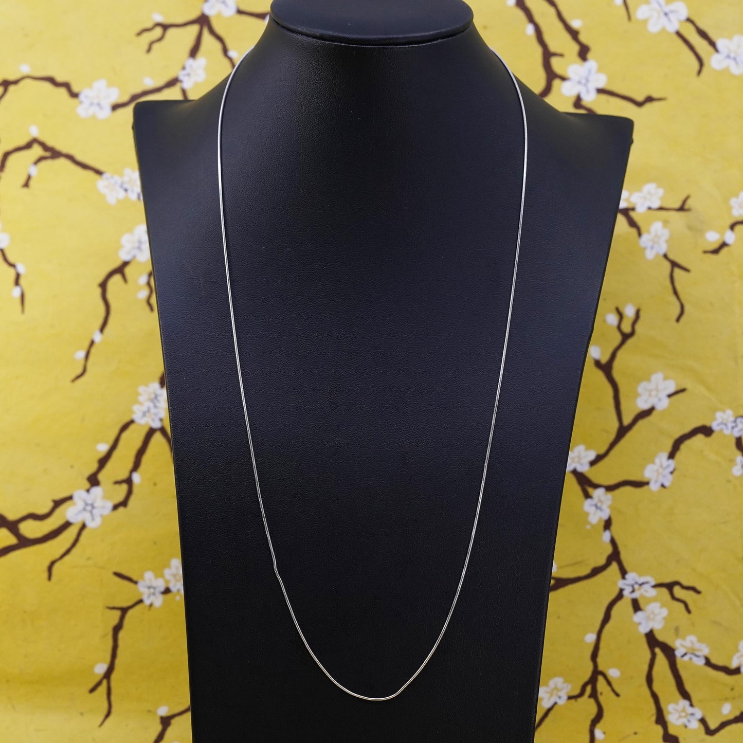 24”, 1mm, vintage sterling silver snake chain, textured 925 necklace