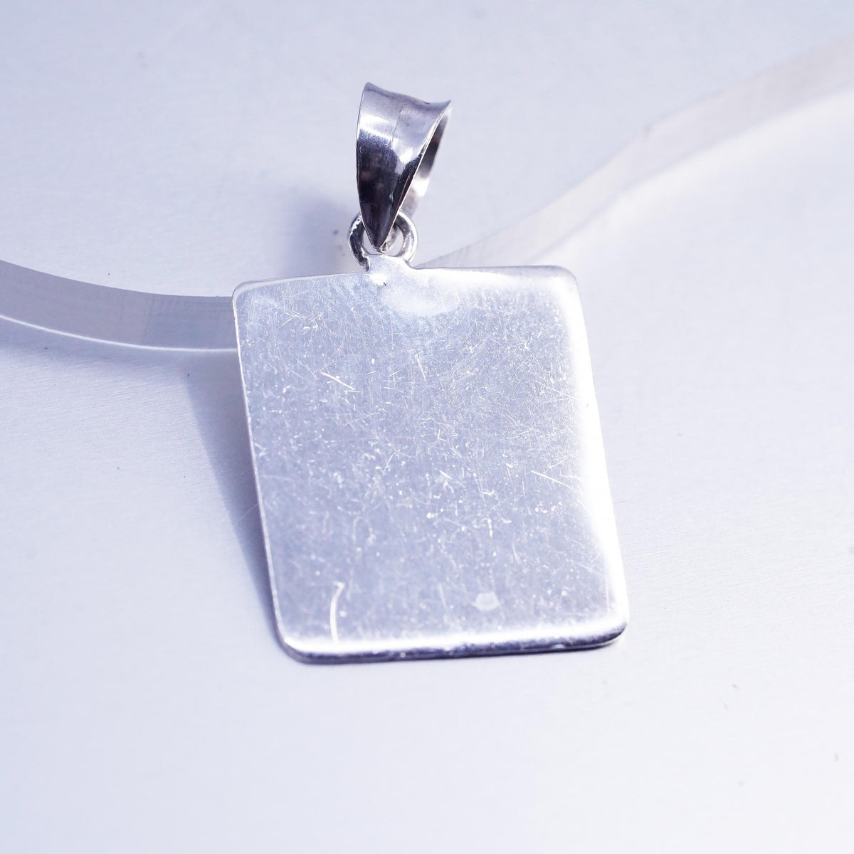 Vintage sterling silver handmade pendant, engravable 925 blank tag