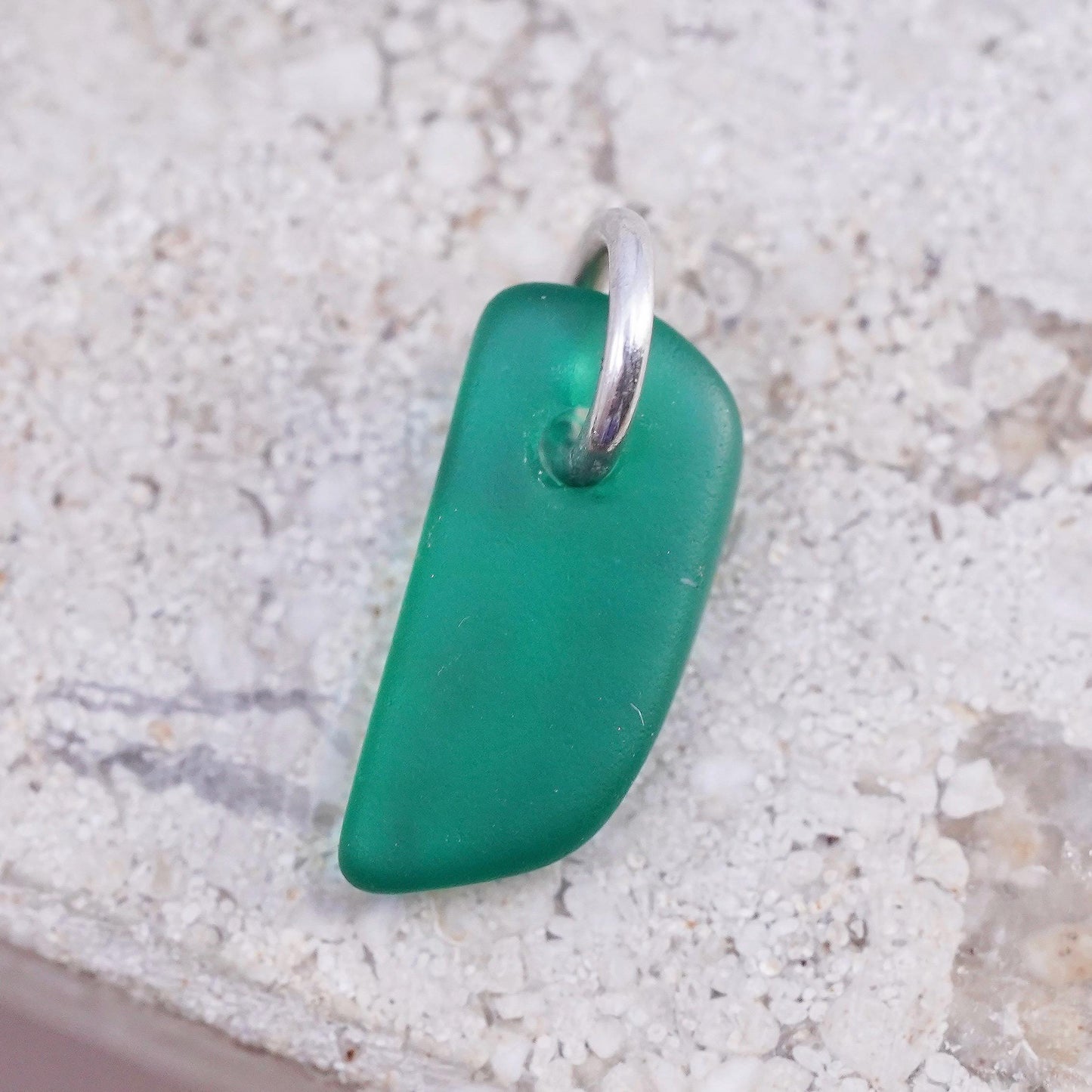 Vintage Sterling silver handmade pedant 925 charm with sea washed glass