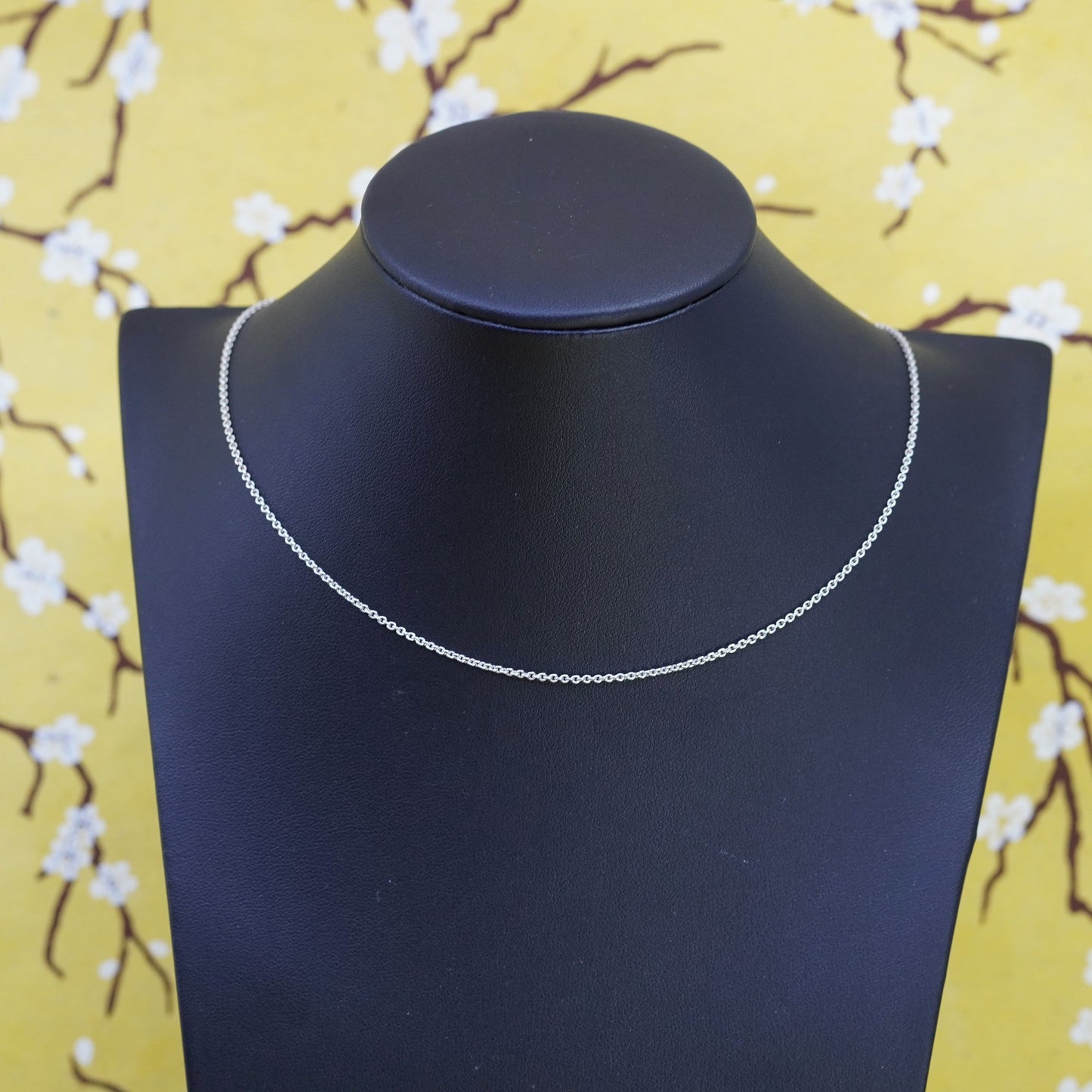 16+2”, 1mm, vintage Sterling silver necklace, 925 circle chain