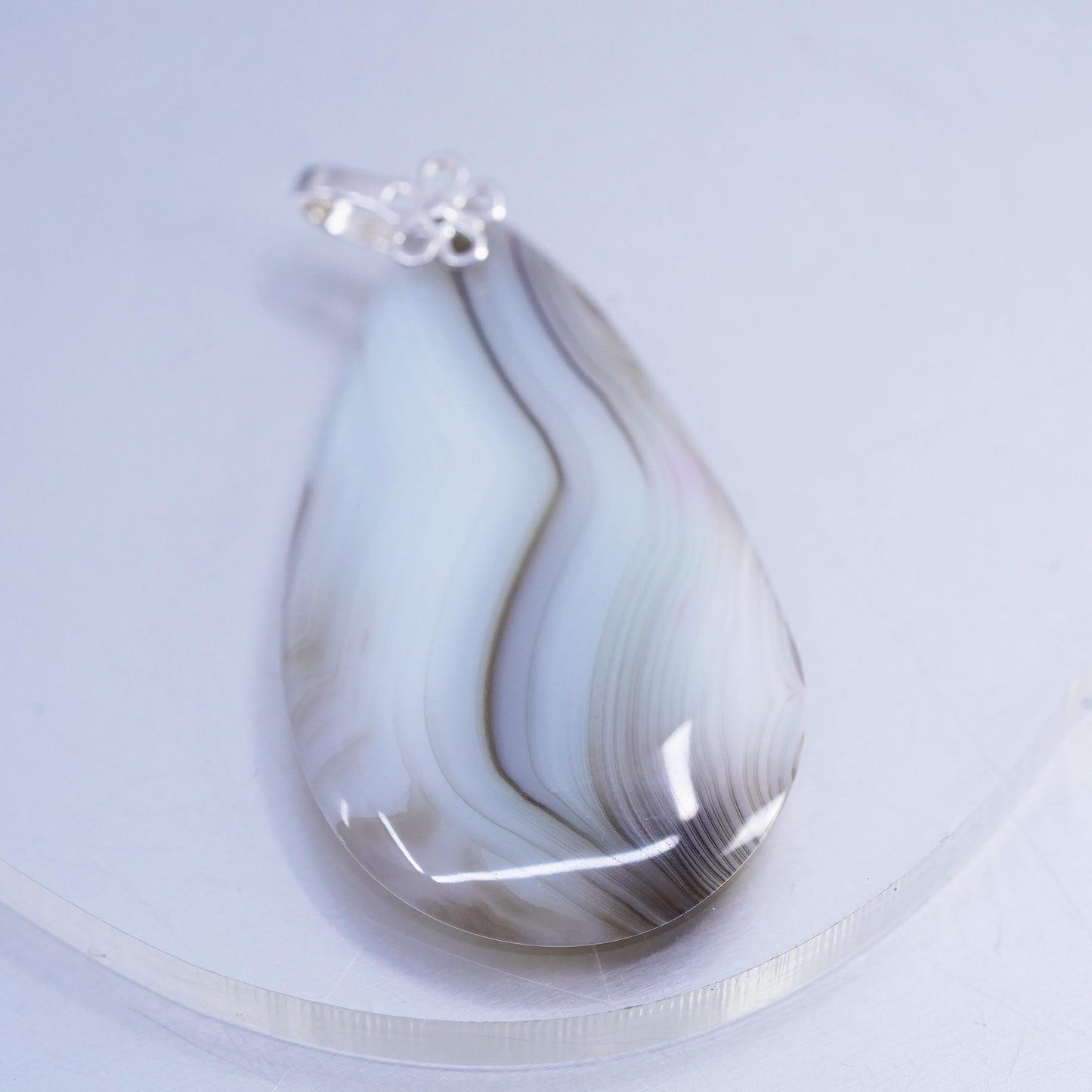 Vintage southwestern sterling 925 silver handmade pendant with lace agate