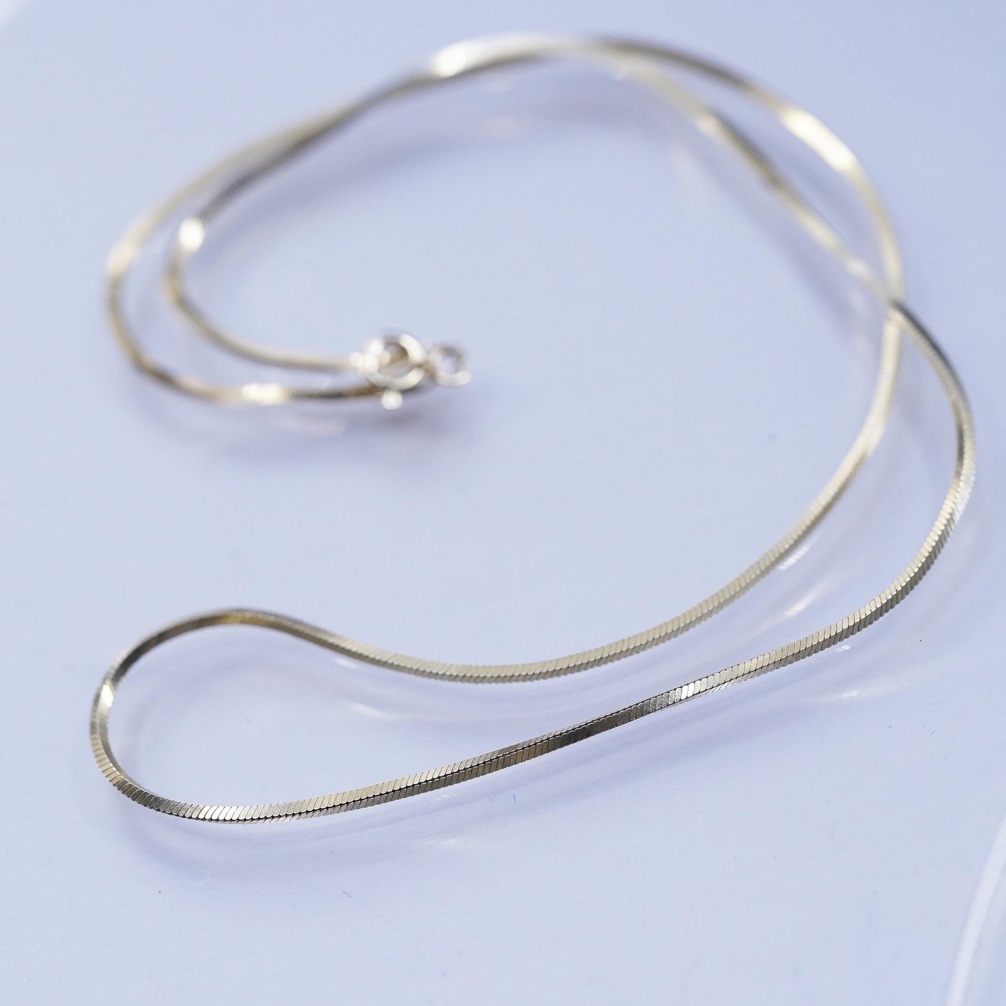 16”, Danecraft vermeil gold over Sterling 925 silver square snake necklace