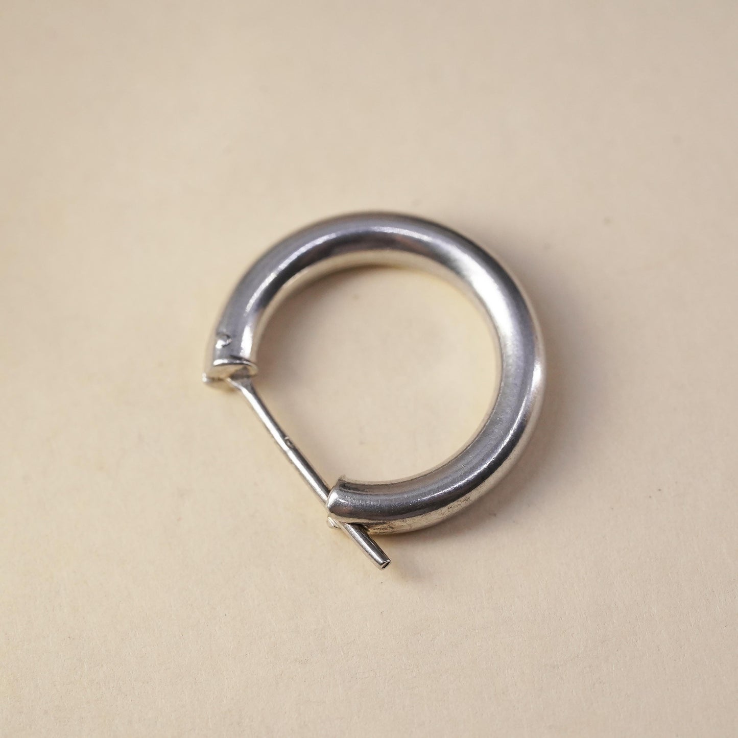 0.75", Vintage sterling silver loop single earring, fashion primitive hoop