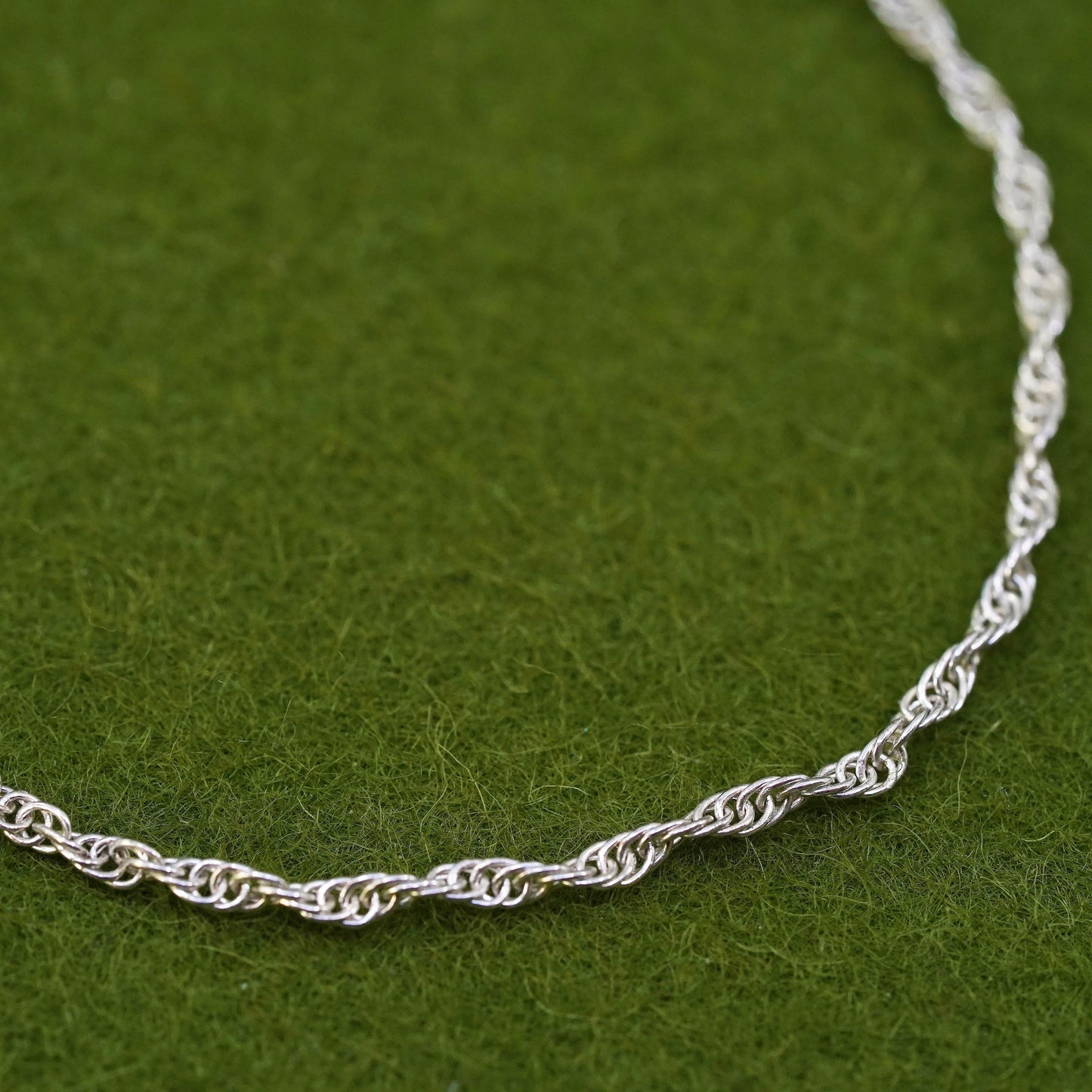 7” 2mm, Vintage sterling silver bracelet, 925 Singapore chain