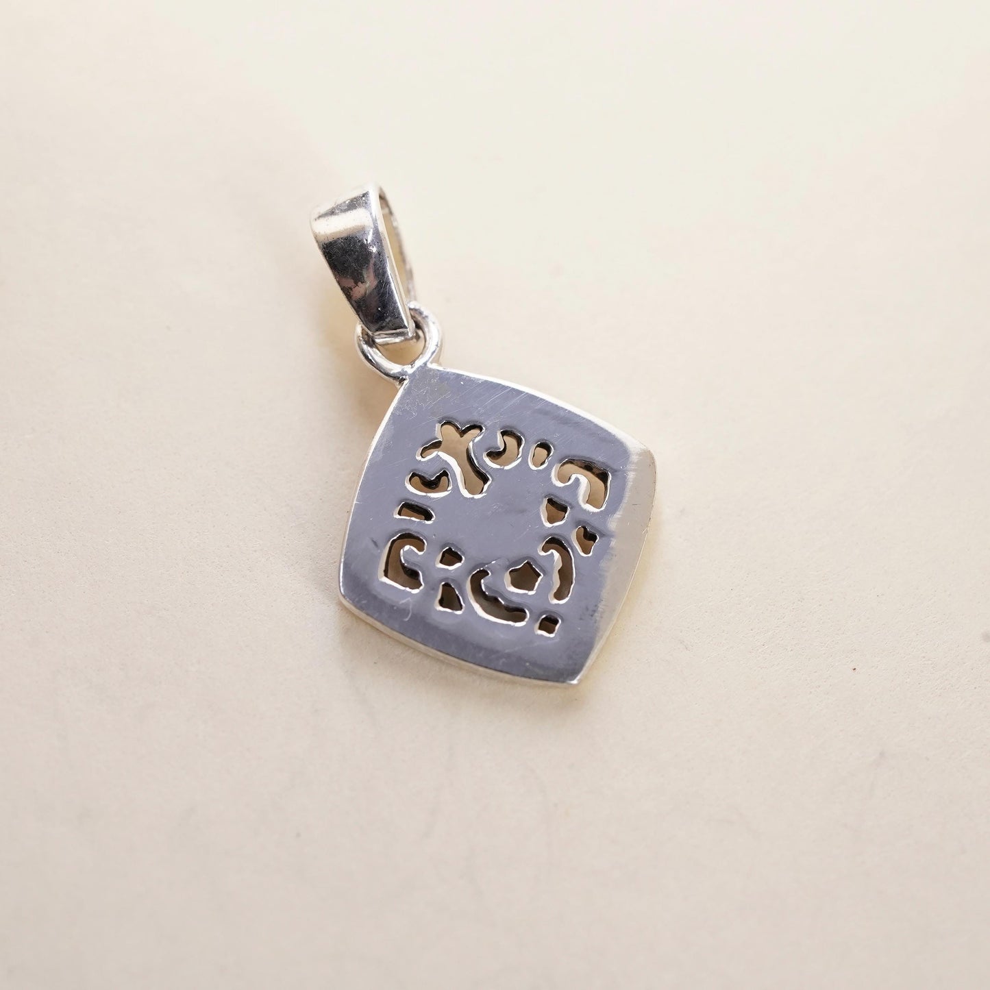 Vintage sterling silver charm, 925 pendant with heart best friends just know